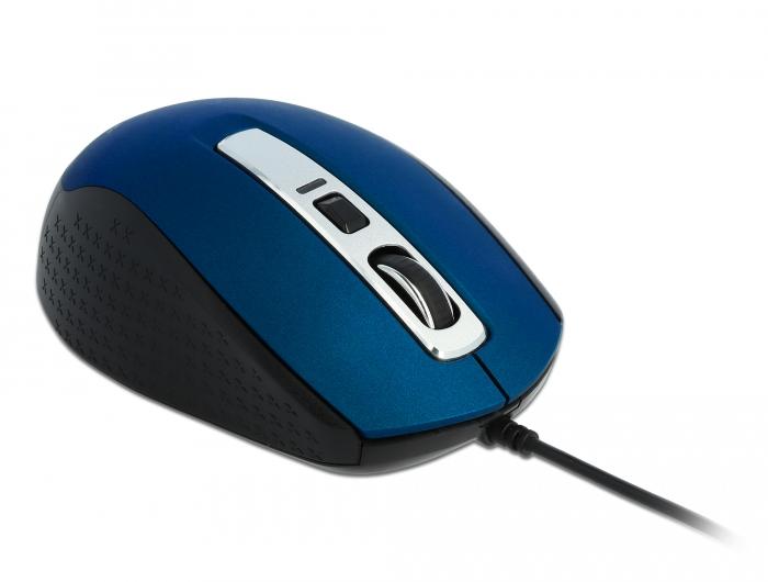 Оптична мишка DeLock, USB-A, 5 бутона , Синя-2