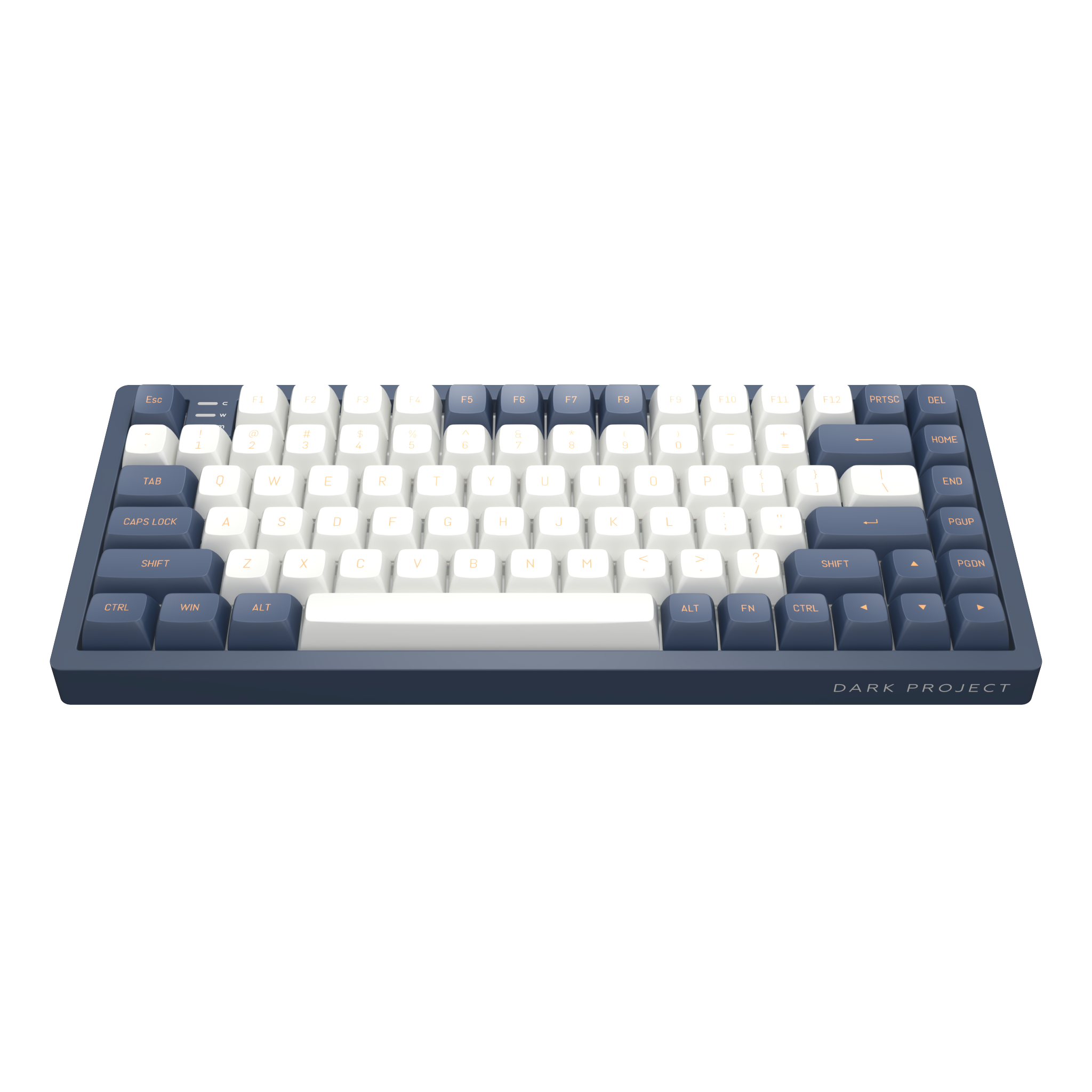 Геймърскa механична клавиатура Dark Project KD83A Ivory/Navy Blue RGB 75% - G3MS Sapphire Switches, PBT-2