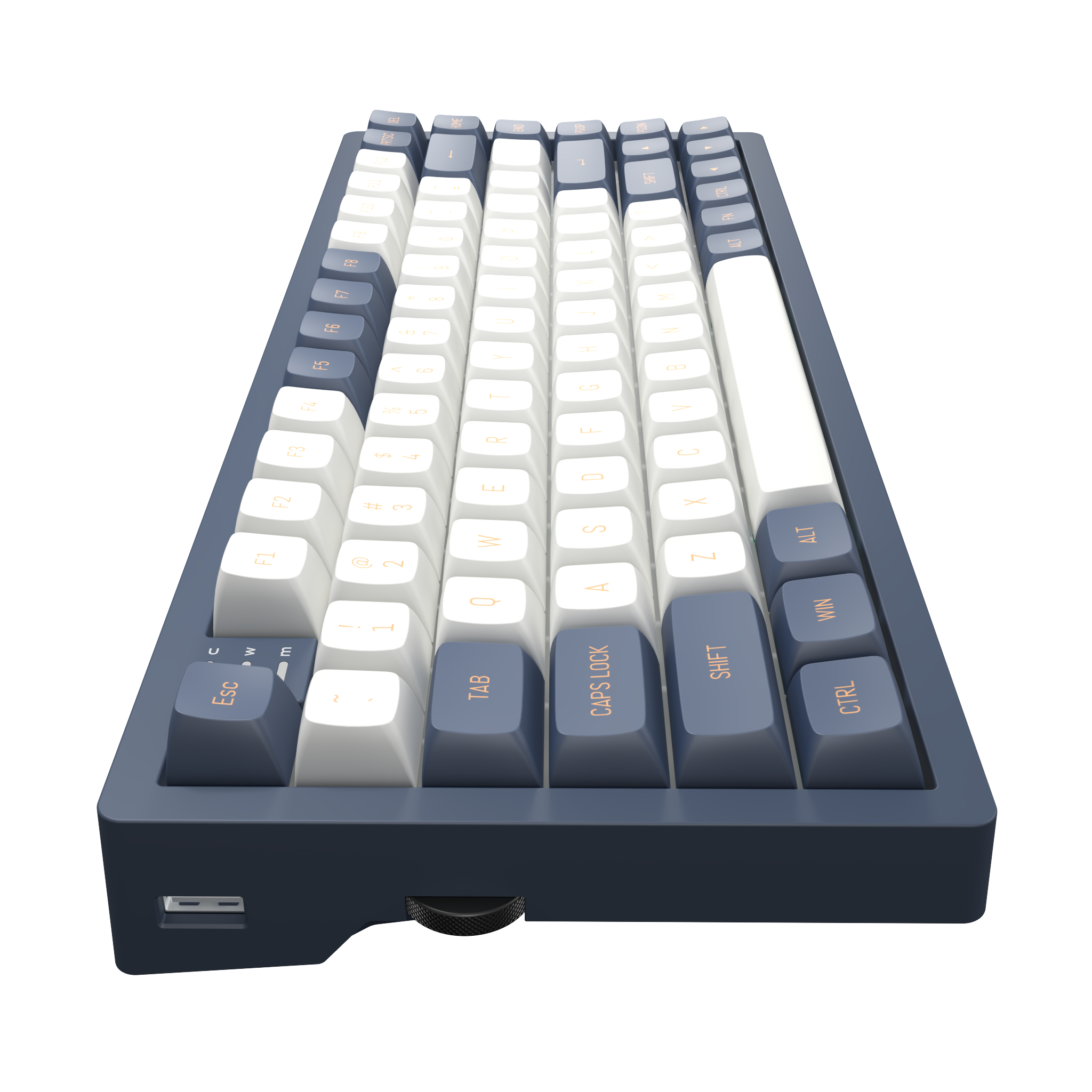 Геймърскa механична клавиатура Dark Project KD83A Ivory/Navy Blue RGB 75% - G3MS Sapphire Switches, PBT-3