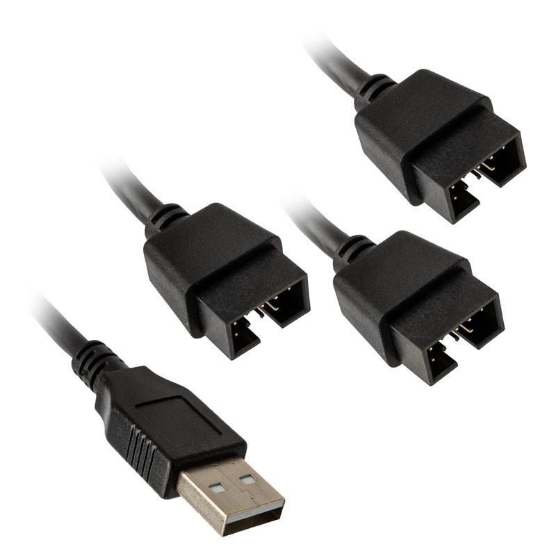 USB Хъб Lian Li PW-U2TPAB USB 2.0 1-към-3 Hub - Черно-2