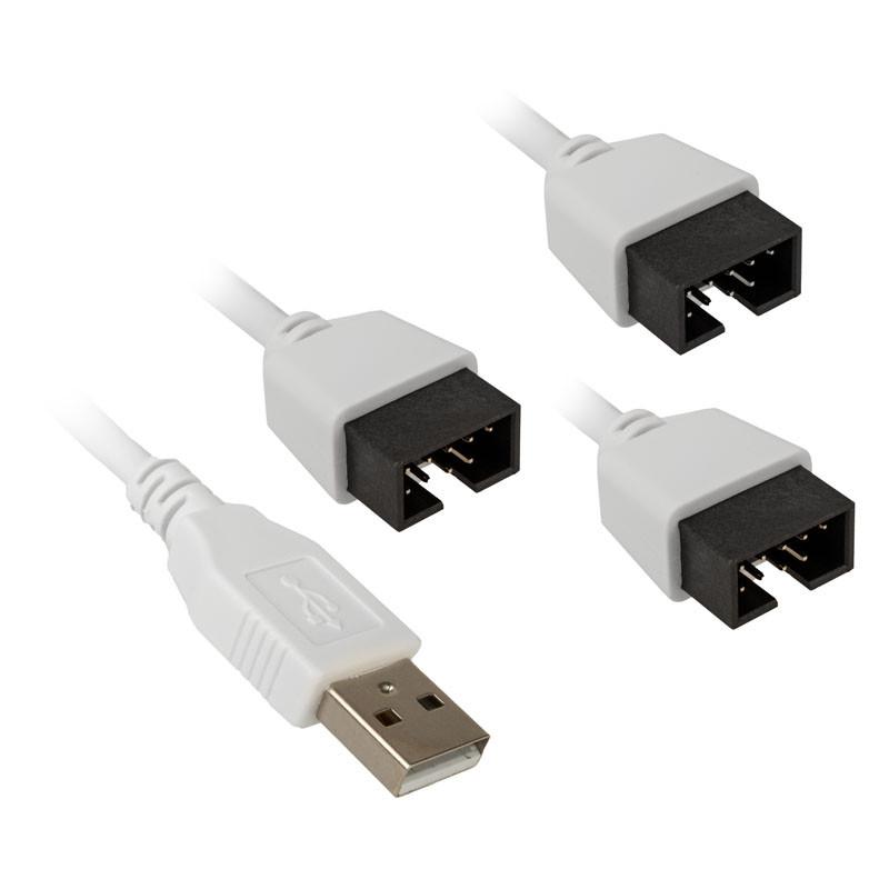 USB Хъб Lian Li PW-U2TPAB USB 2.0 1-към-3 Hub - Бяло-2