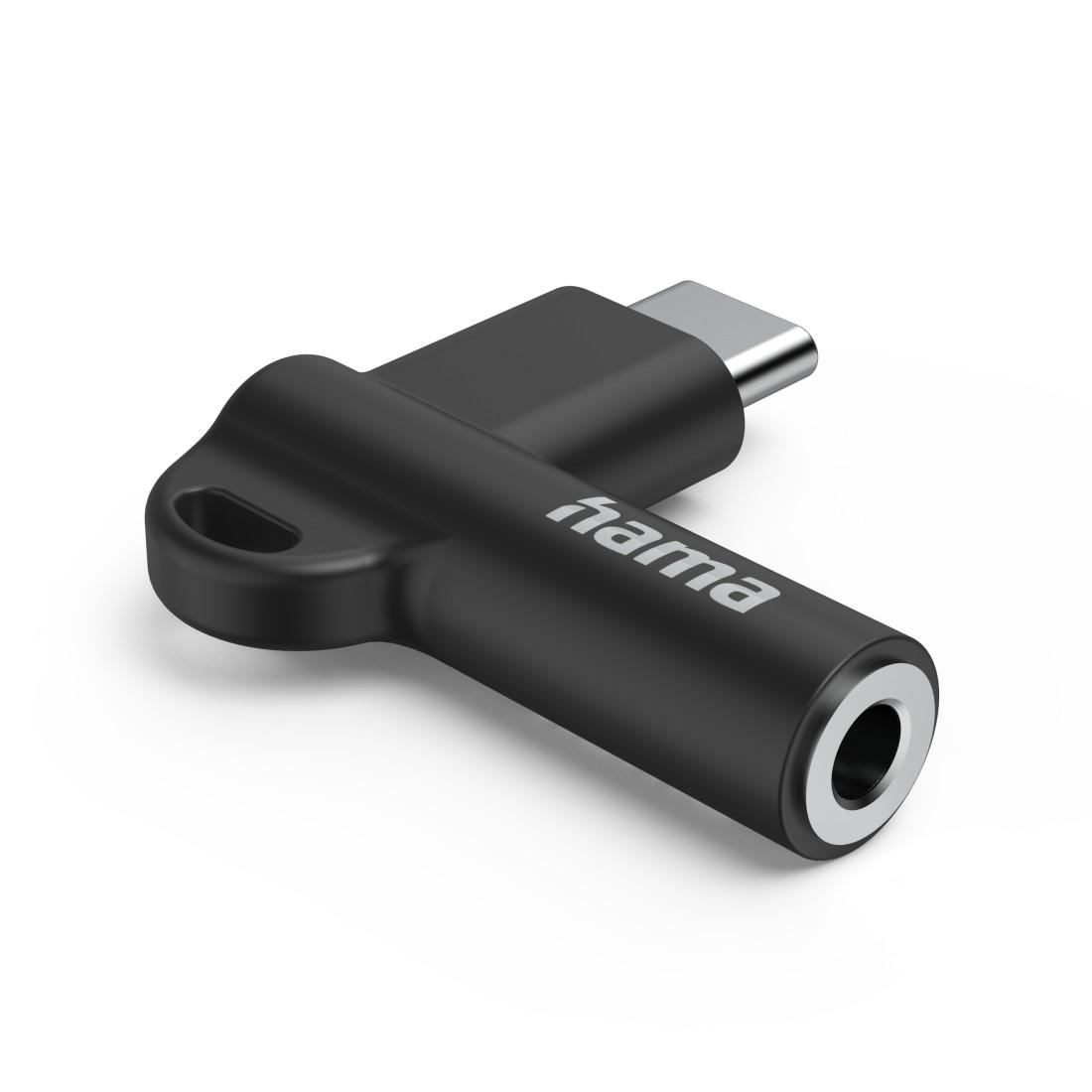 Адаптер Hama, USB-C &ndash; 3,5 mm жак, Aux, 90&deg;, черен-2