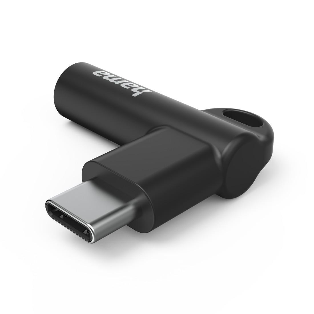 Адаптер Hama, USB-C &ndash; 3,5 mm жак, Aux, 90&deg;, черен-3