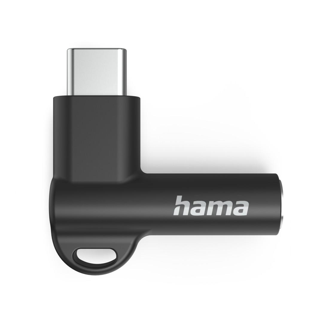 Адаптер Hama, USB-C &ndash; 3,5 mm жак, Aux, 90&deg;, черен-4