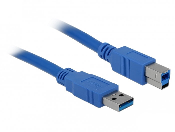 Кабел Delock USB-A мъжко - USB-B мъжко, 3 м, USB 3.0, Екраниран, Син-2