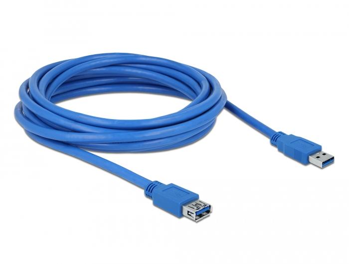 Удължителен кабел Delock USB-A мъжко - USB-А женско, 5 м, Екраниран, Син-2