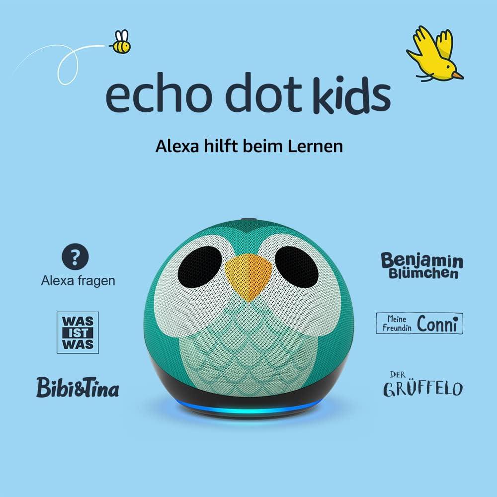 Преносима смарт тонколона Amazon Echo Dot Kids, Гласов асистент, Alexa, Сова-2