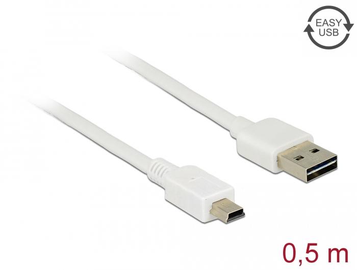Кабел DeLock EASY, USB 2.0 Type-A мъжко &gt; USB 2.0 Type Mini-B мъжко 0.5 m-2
