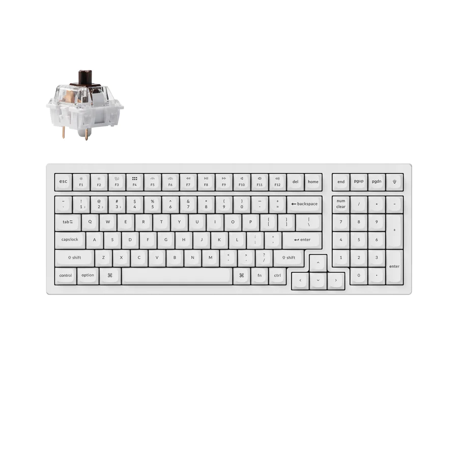 Геймърска Механична клавиатура Keychron K4 Pro White Hot-Swappable Full-Size K Pro Brown Switch White LED