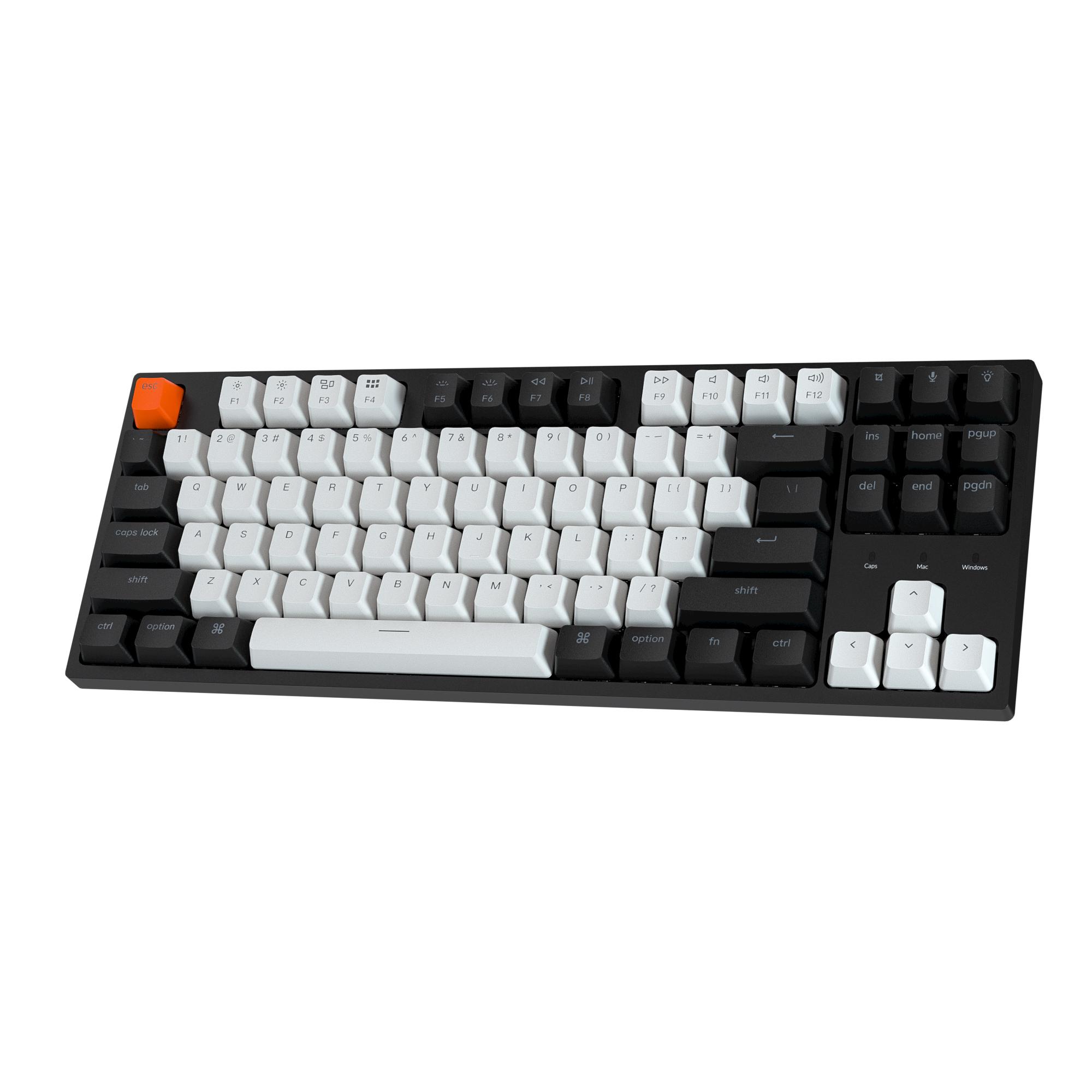 Геймърска механична клавиатура Keychron C1 TKL Gateron G Pro Brown Switch, White Backlight-2