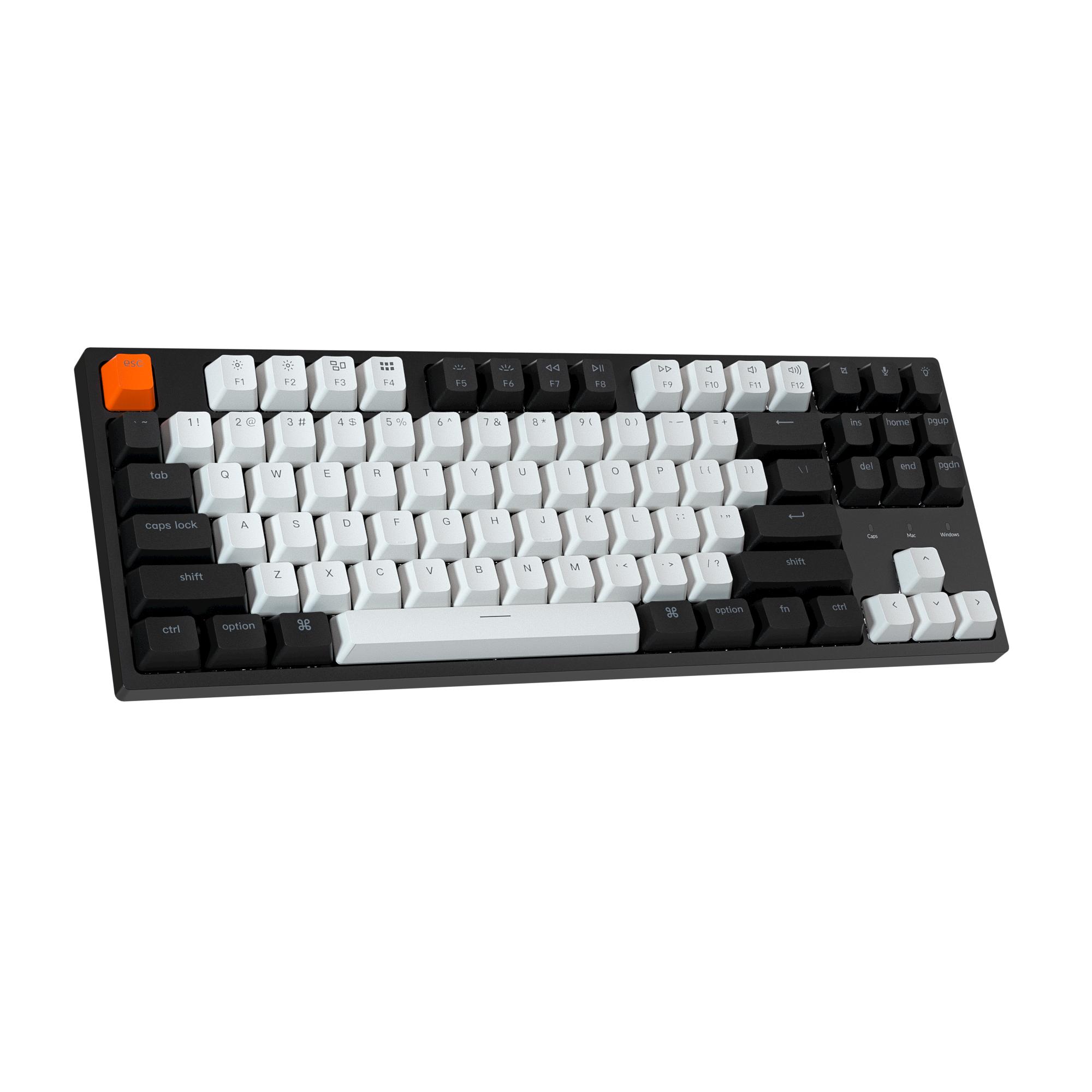 Геймърска механична клавиатура Keychron C1 TKL Gateron G Pro Brown Switch, White Backlight-3