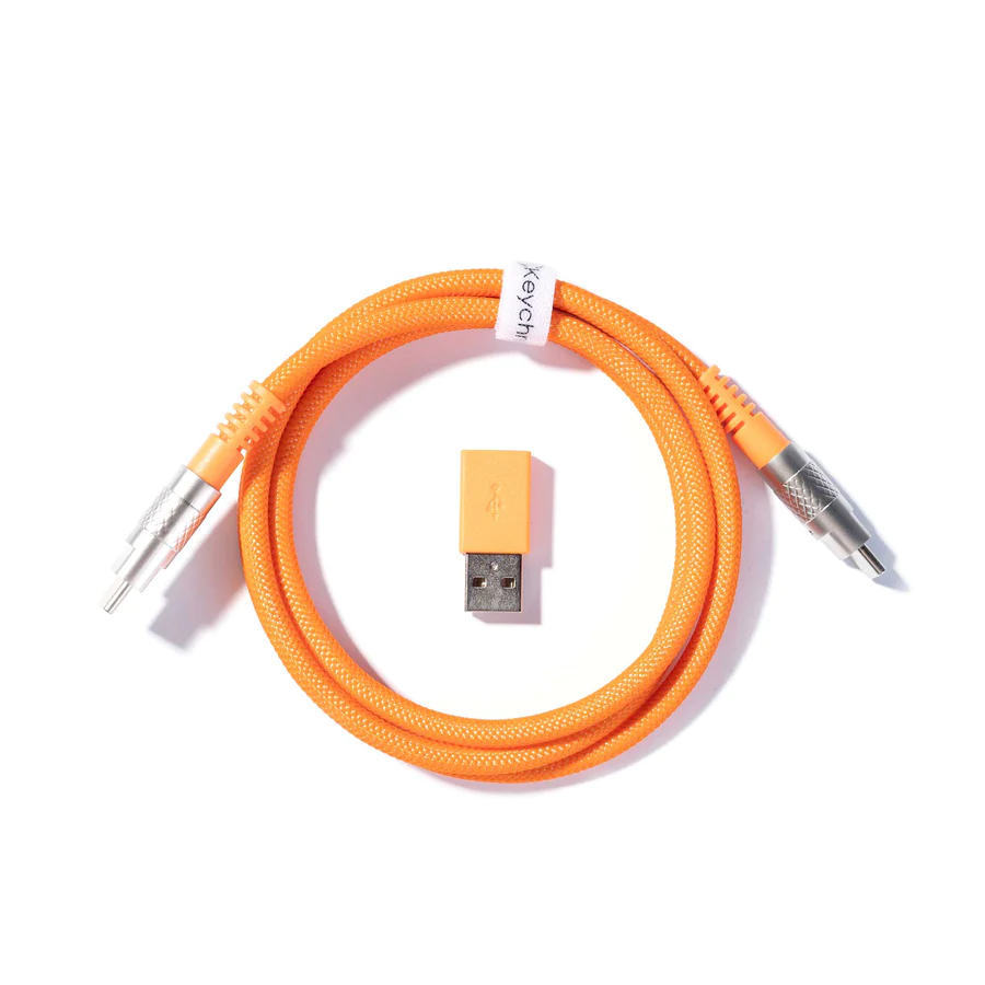 Кабел за клавиатура Keychron Double-Sleeved Geek USB-C - USB-C, Orange