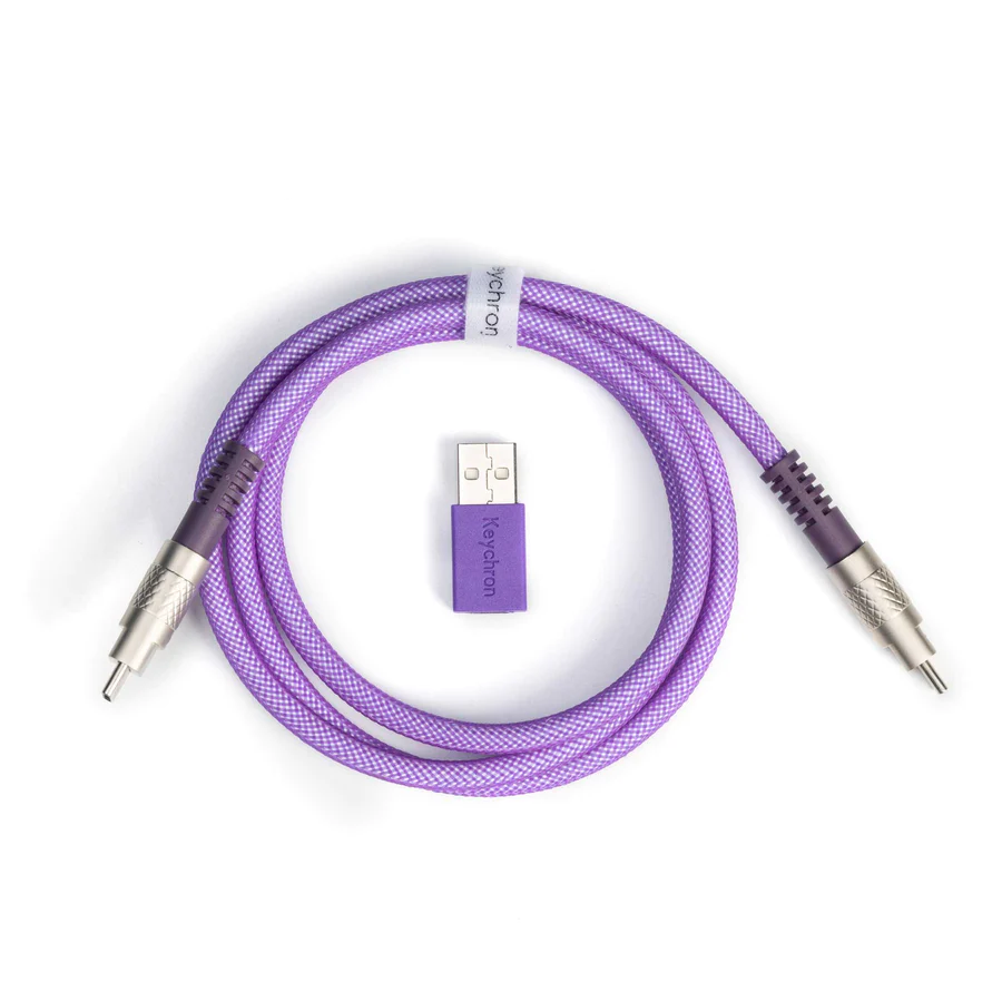 Кабел за клавиатура Keychron Double-Sleeved Geek USB-C - USB-C, Purple