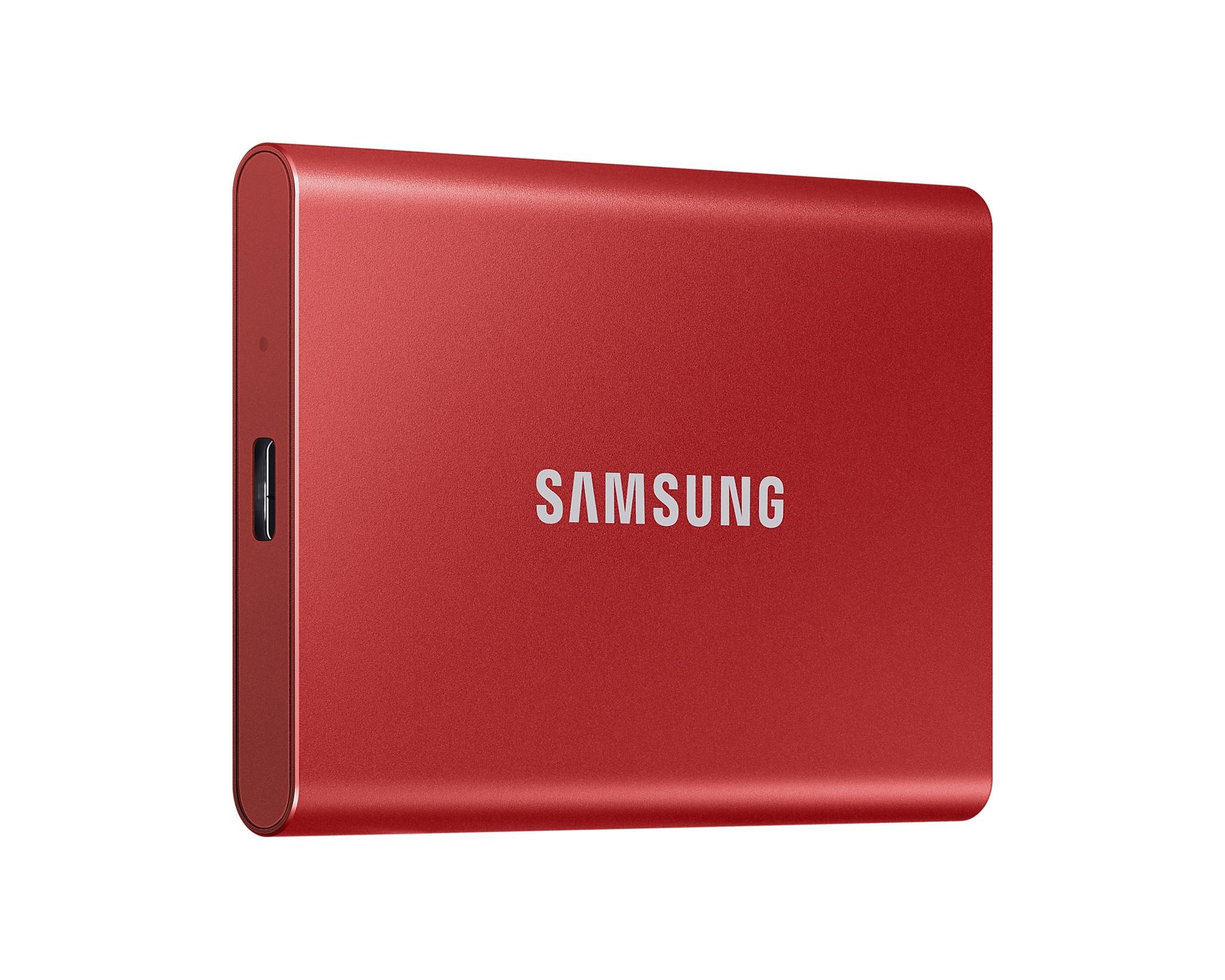 Външен SSD Samsung T7 Indigo Red SSD 500GB, USB-C, Червен-2