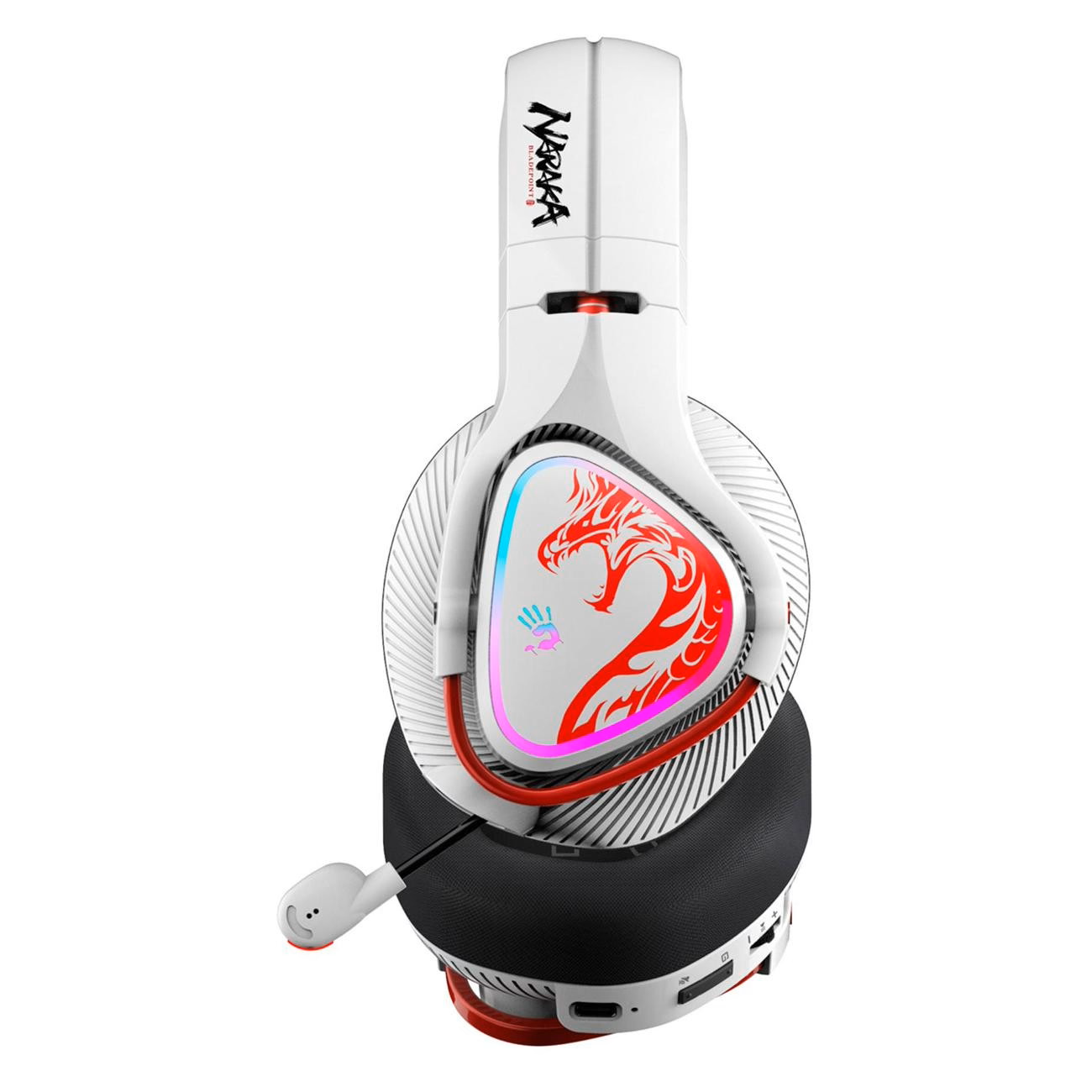 Геймърски слушалки A4TECH Bloody MR720 Naraka, RGB, Bluetooth + USB, Бели-2