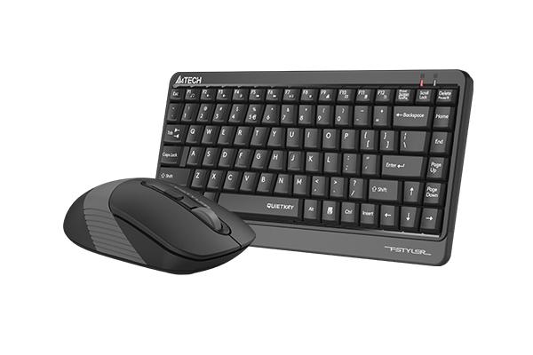 Комплект клавиатура и мишка A4TECH Fstyler FGS1110Q, Безжичен, Сива,безшумен-4