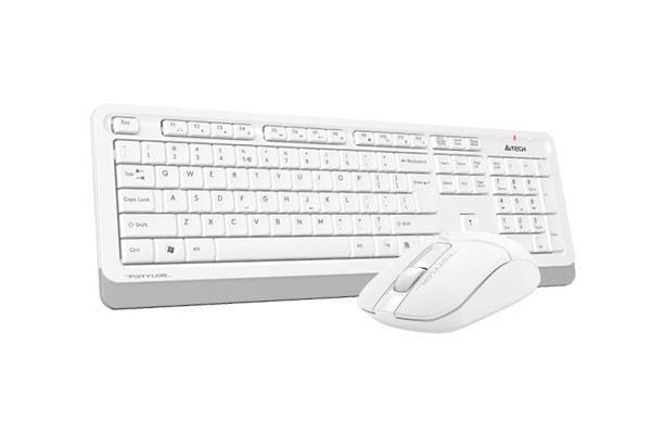 Комплект клавиатура и мишка A4TECH Fstyler FG1012, Безжичен, Бяла-2