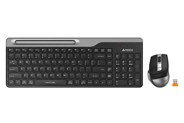 Комплект клавиатура и мишка A4TECH Fstyler FB2535C, Bluetooth &amp; 2.4G, Черен/Сив