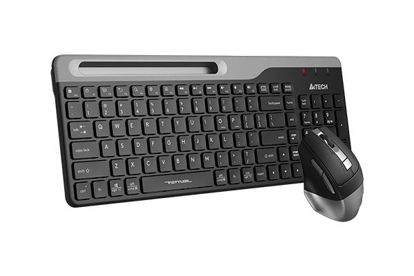 Комплект клавиатура и мишка A4TECH Fstyler FB2535C, Bluetooth &amp; 2.4G, Черен/Сив-2