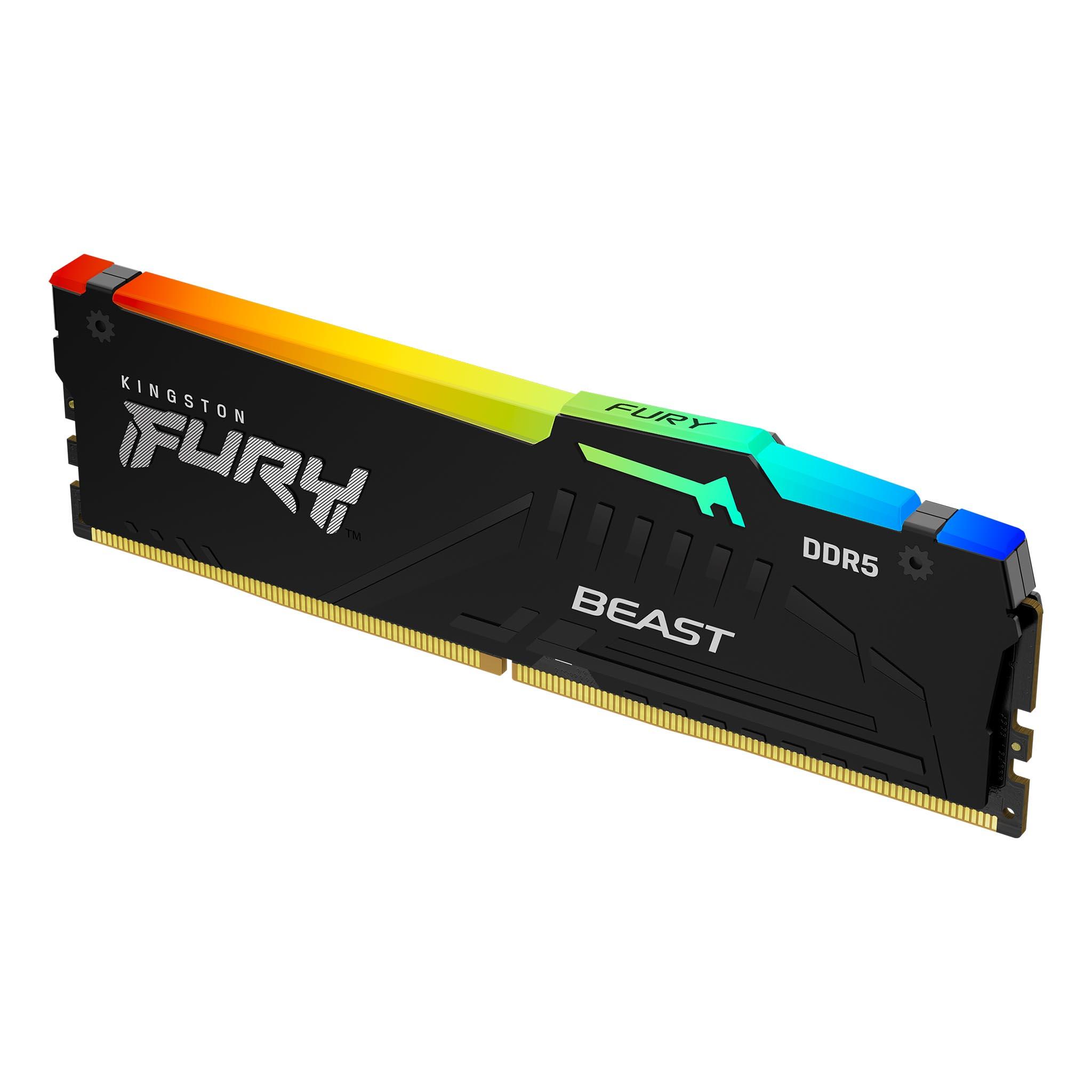 Памет Kingston FURY Beast Black RGB 16GB DDR5 6000MHz CL30 KF560C30BBA-16-2