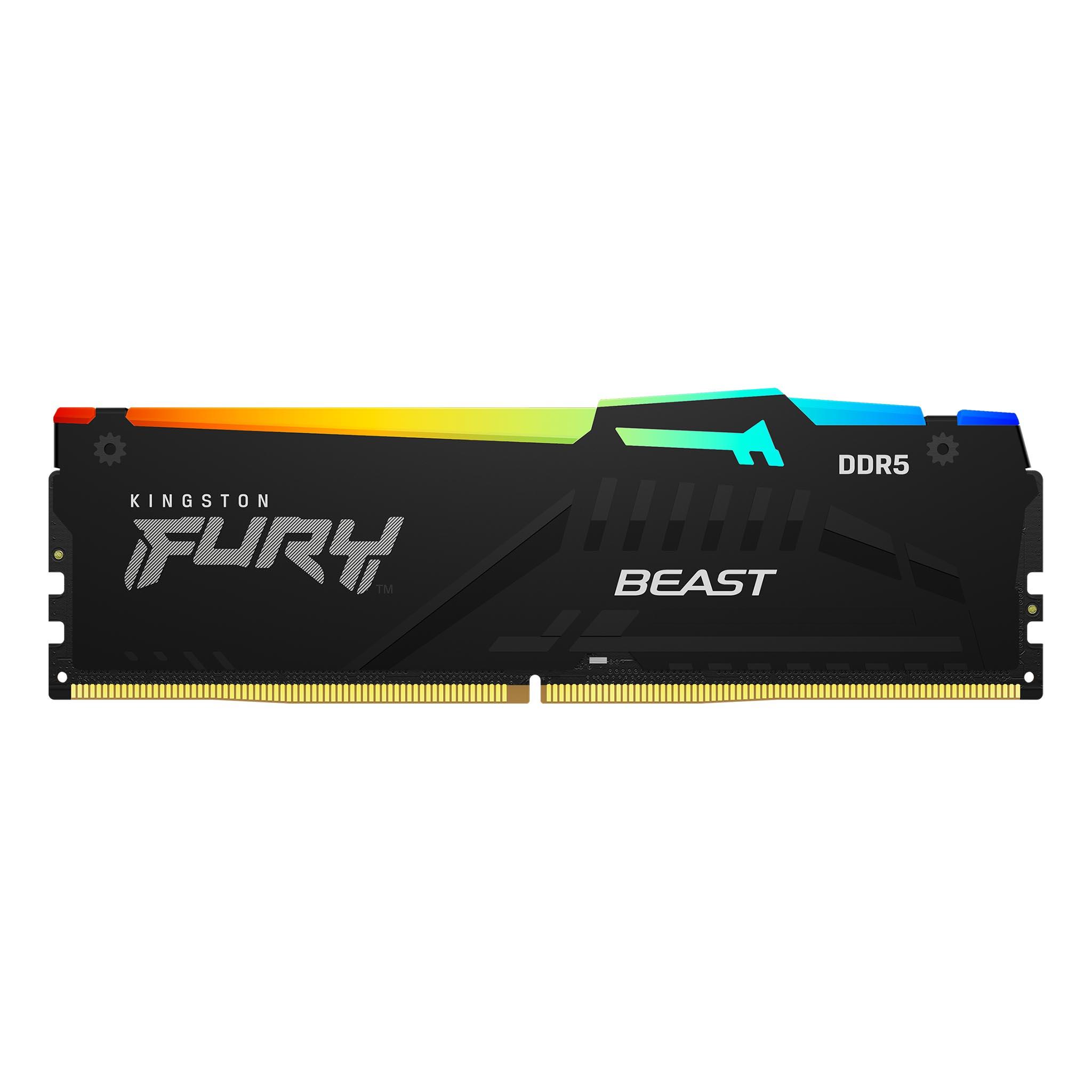 Памет Kingston FURY Beast Black RGB 32GB (2x16GB) DDR5 6000MHz CL30 KF560C30BBAK2-32-2