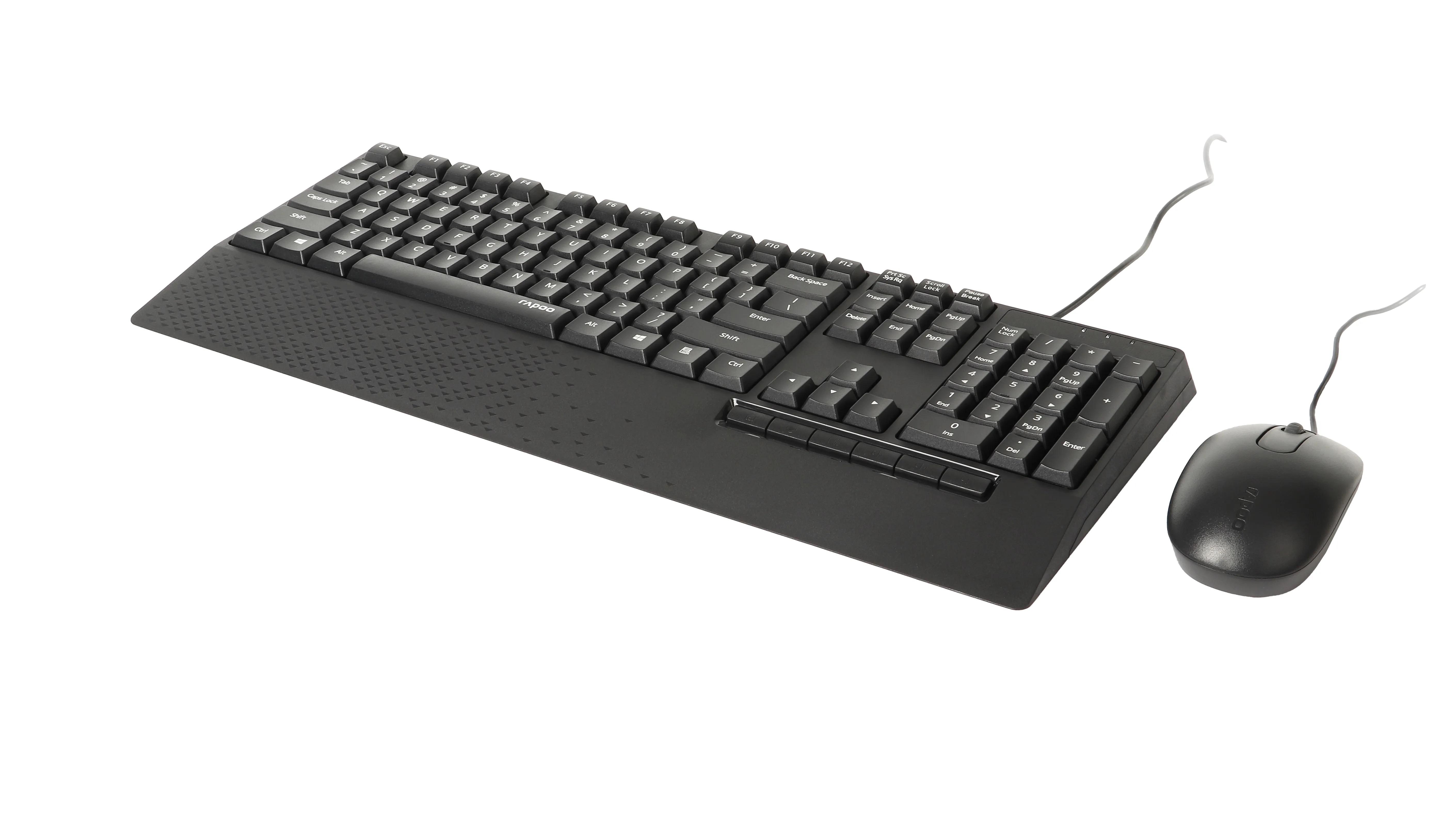 Комплект клавиатура и мишка RAPOO NX2000, 1600 DPI, Кирилизирана, Черен-3