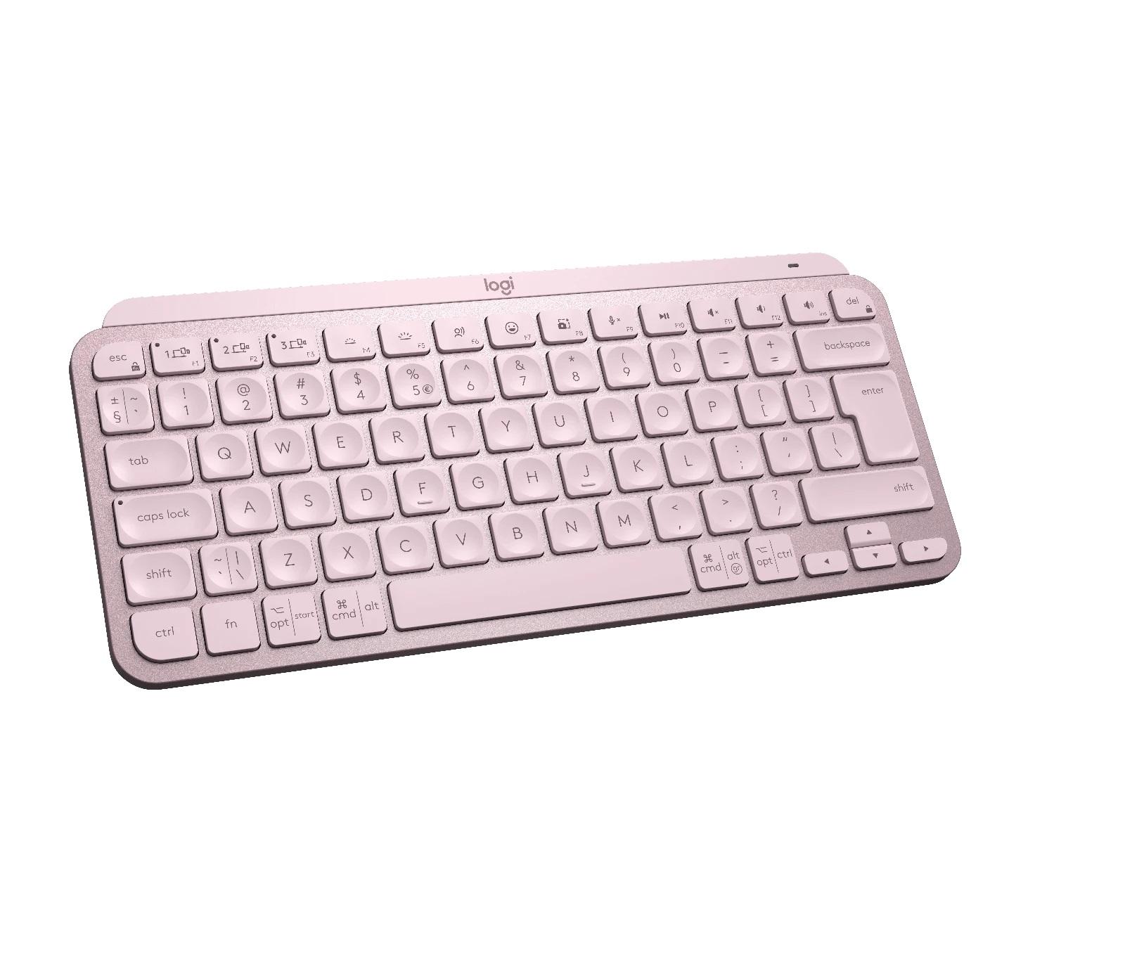 Безжична клавиатура Logitech MX Keys Mini, Bluetooth, USB-C, Розова-2