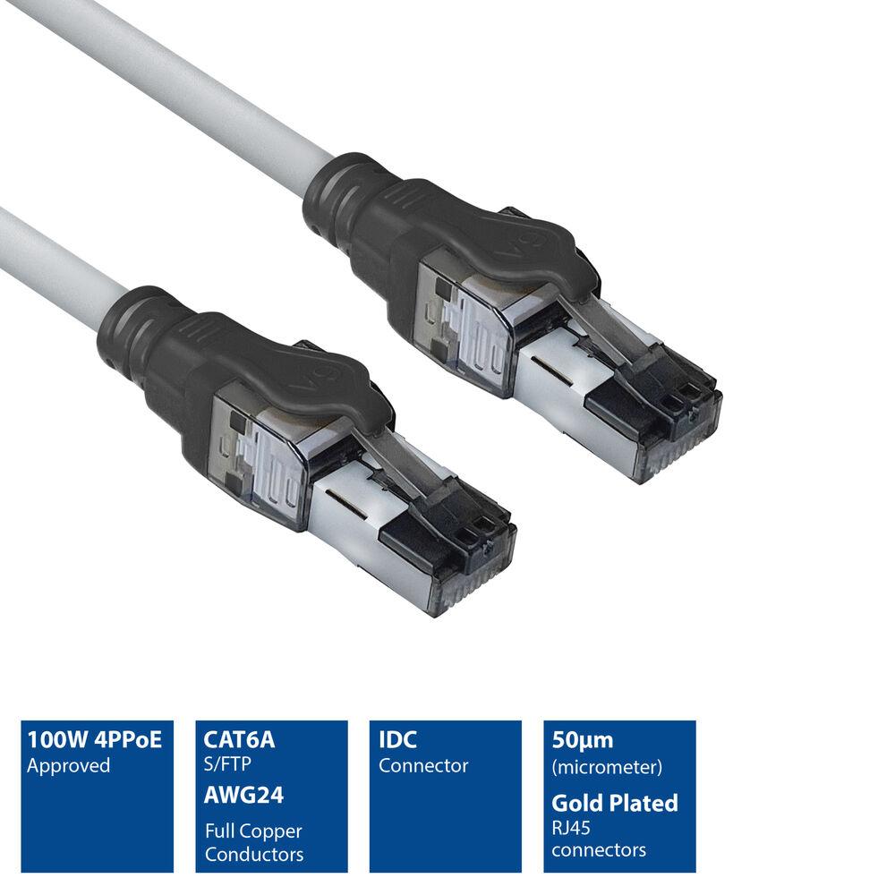 Мрежов пач кабел ACT S/FTP, CAT6a, RJ-45 - RJ-45, 1.5 m, Медни проводници, Сив-2