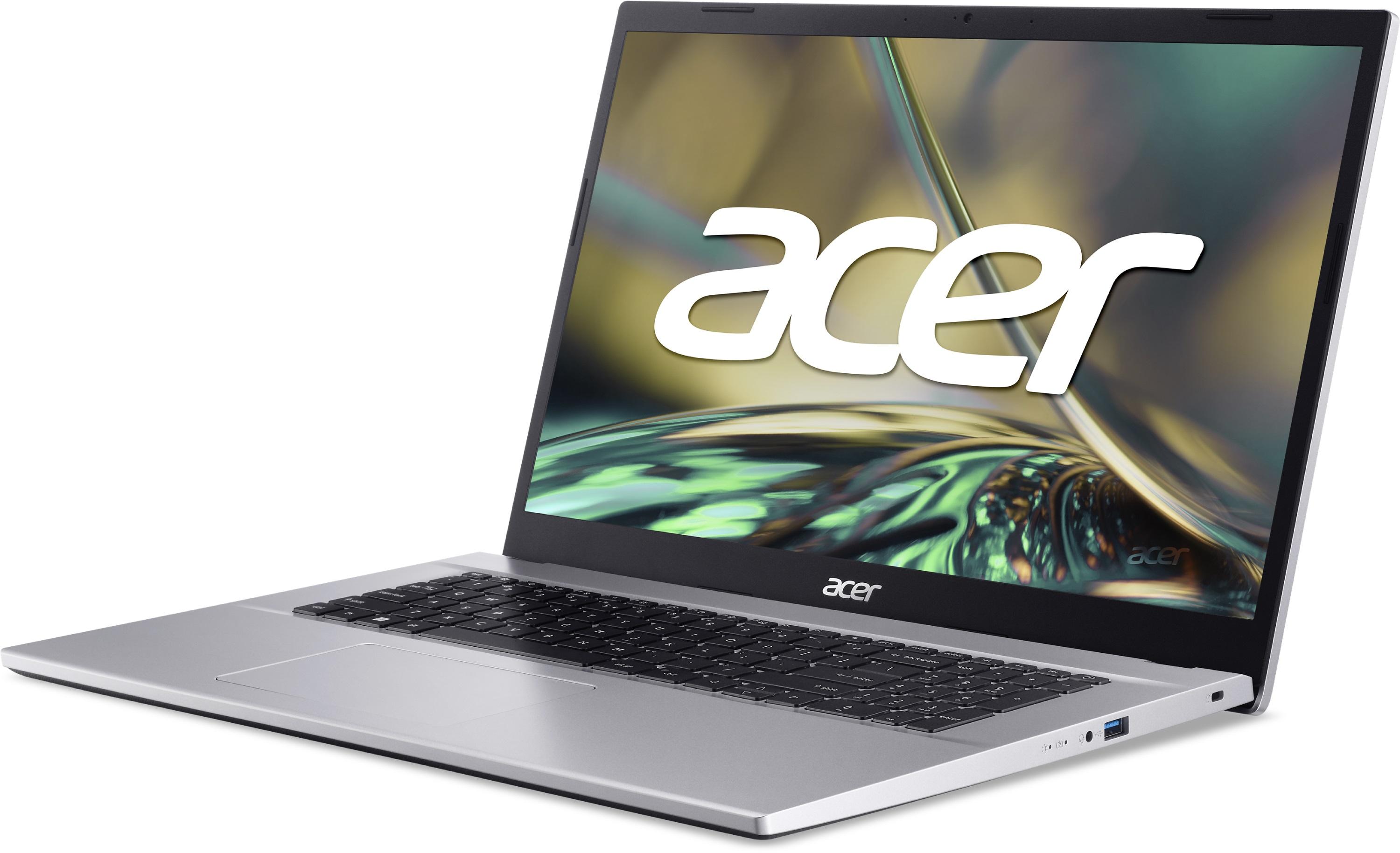 Лаптоп ACER Aspire 3 A317-54-36WA, Core i3-1215U, 17.3&quot; FHD IPS, 16GB DDR4 RAM, 512GB SSD, 40Wh, Nо OS, Silver