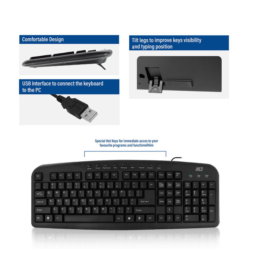 Клавиатура ACT AC5400, Жична, USB-A, US, Кирилизирана-3