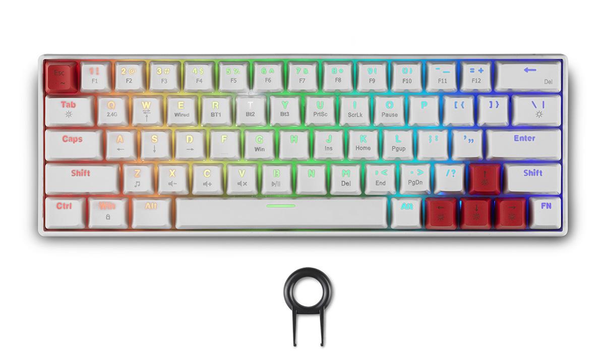 Геймърска безжична клавиатура Spartan Gear Pegasus 2 RGB White-2