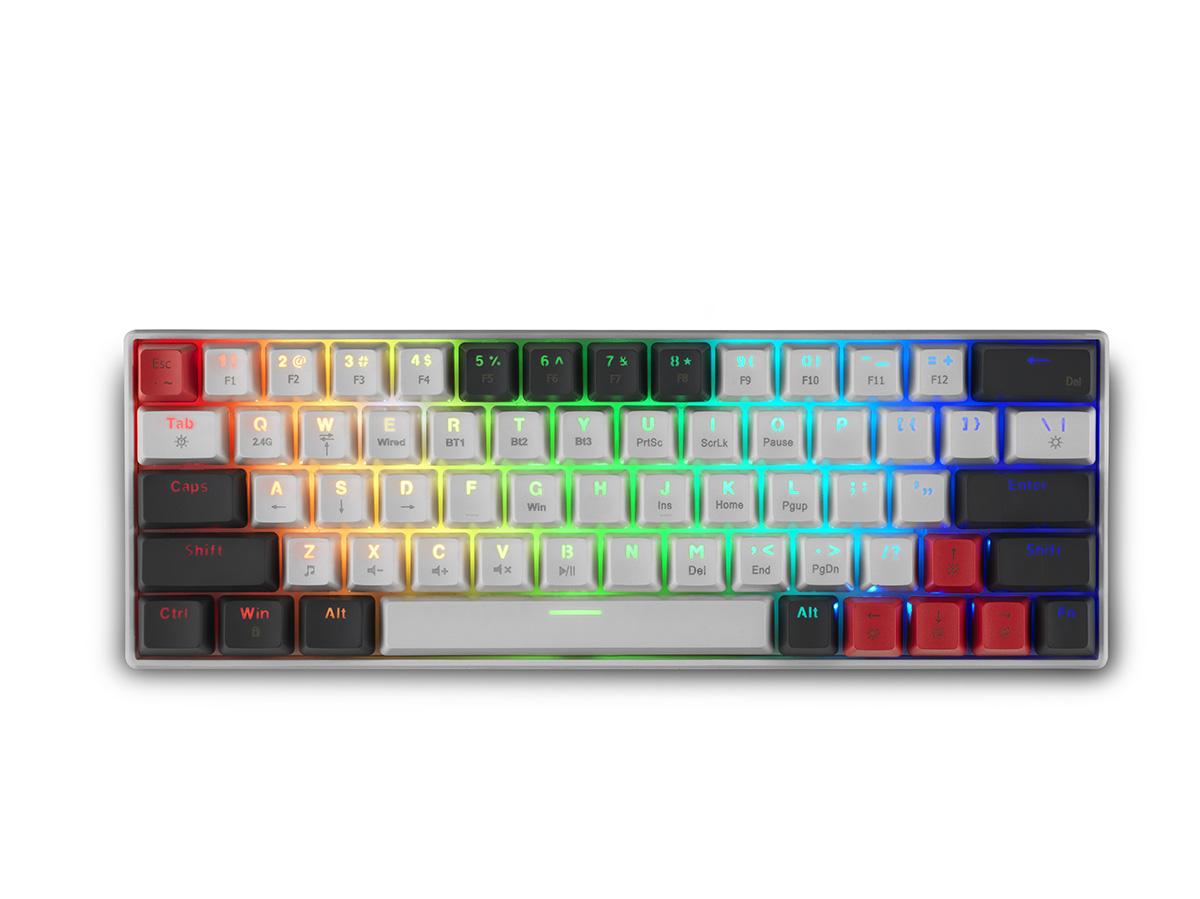 Геймърска безжична клавиатура Spartan Gear Pegasus 2 RGB White/Grey-2