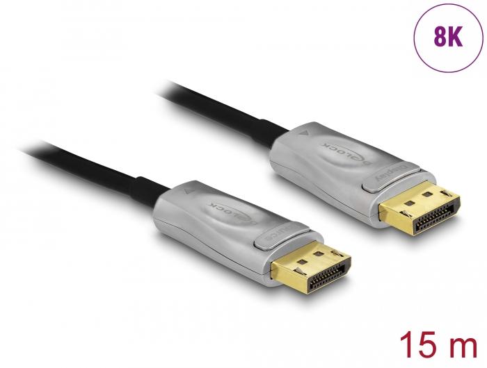 Оптичен кабел Delock, Активен, DisplayPort 1.4, 8K, 15 m-2