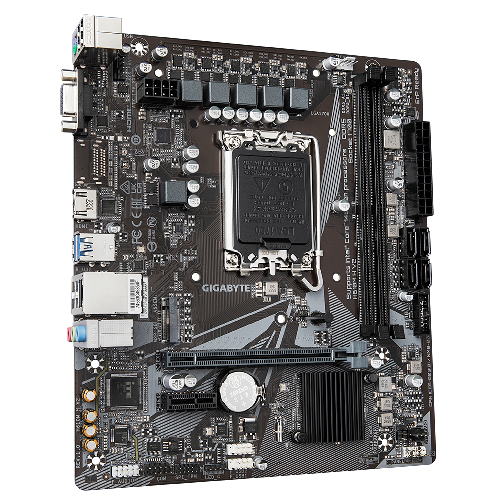 Дънна платка GIGABYTE H610M H V2 Socket 1700, DDR5 rev 1.0, Micro ATX-2