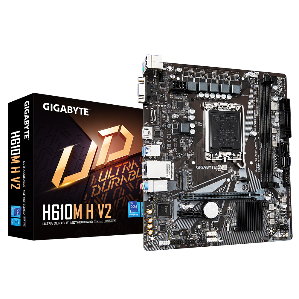 Дънна платка GIGABYTE H610M H V2 Socket 1700, DDR5 rev 1.0, Micro ATX-4