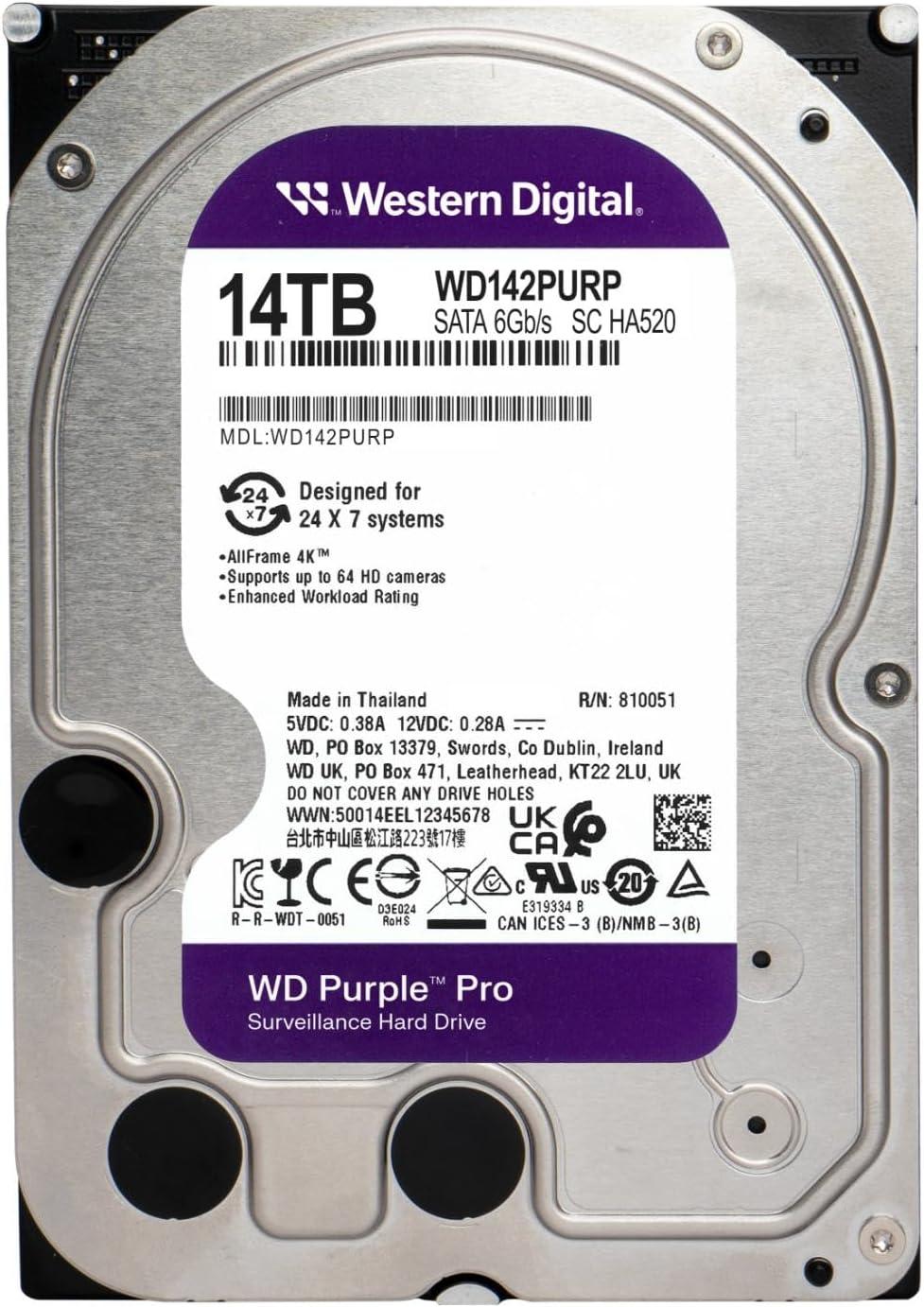 Хард диск WD Purple Pro Surveillance, 14 TB, 256MB, SATA 3-2