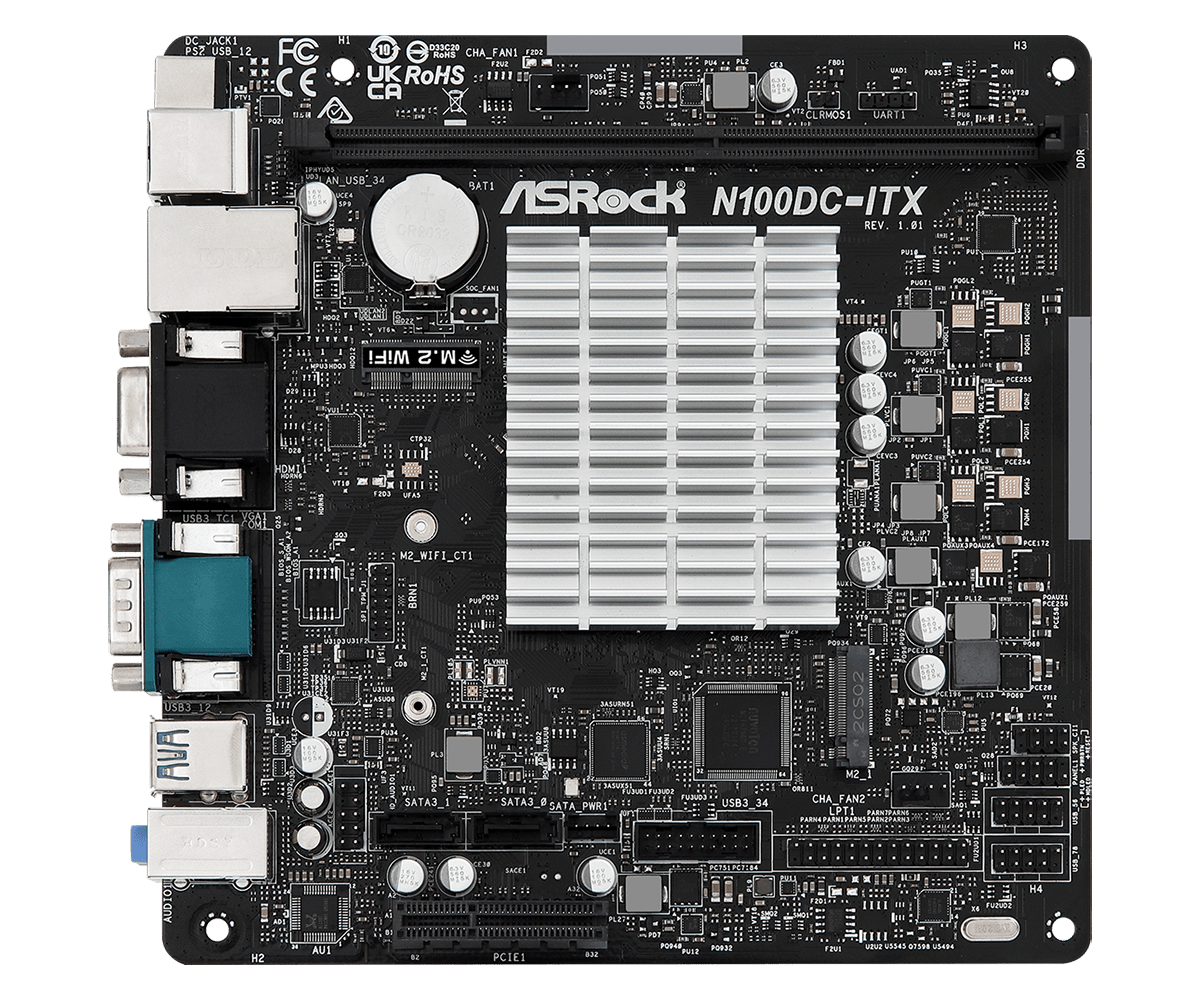 Дънна платка ASROCK N100DC-ITX, Intel&reg; Quad-Core Processor N105, Mini-ITX-2