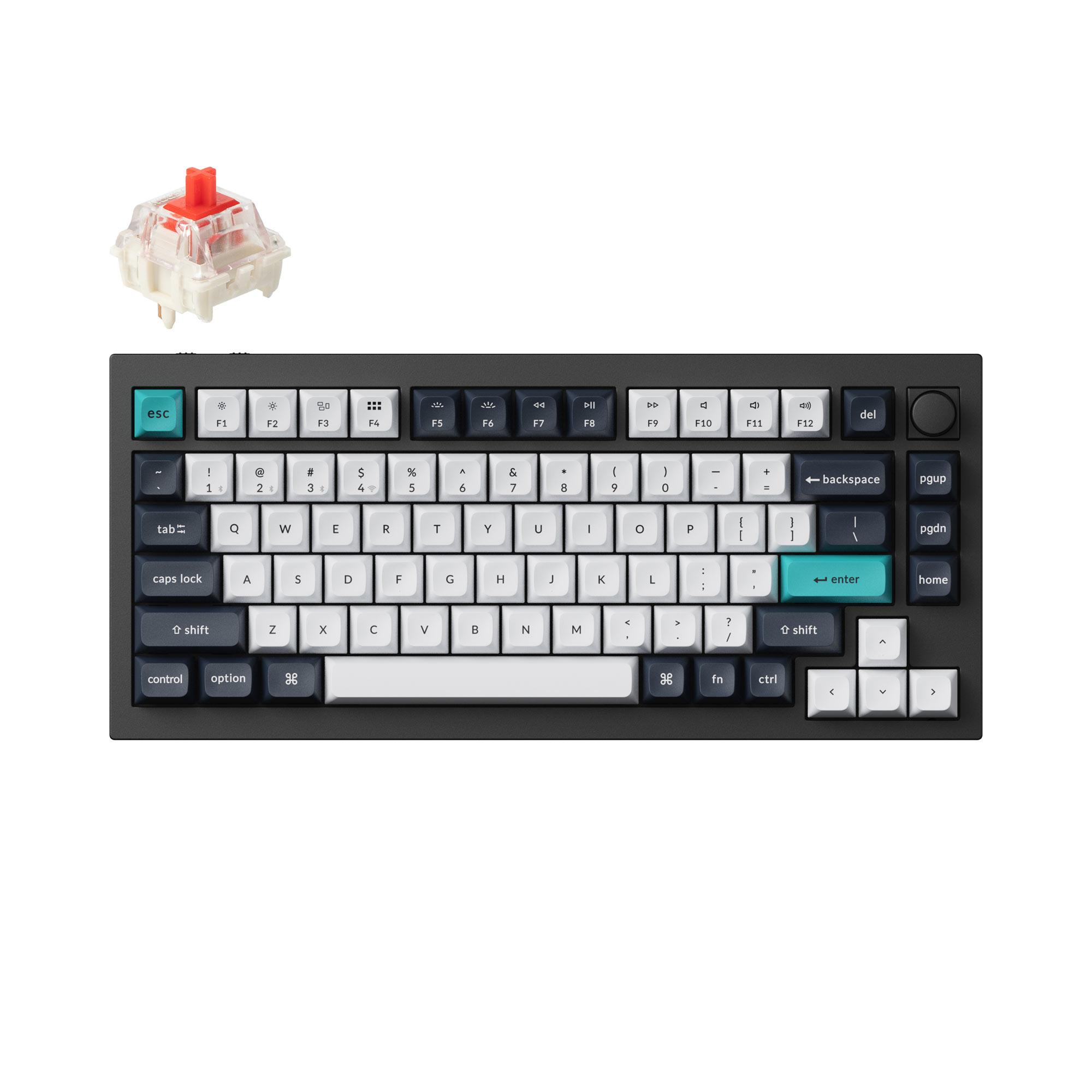 Безжична механичка клавиатура Keychron Q1 MAX Gateron Jupiter Red Switch - Carbon Black