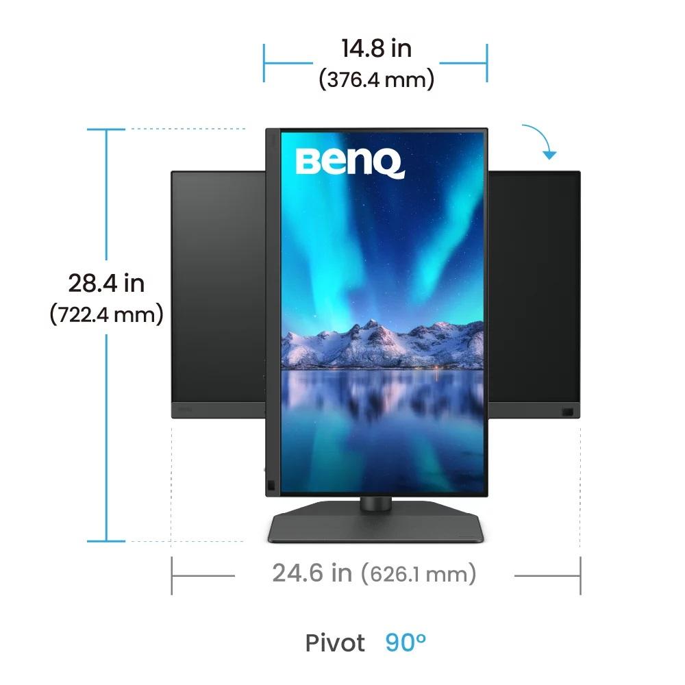 Монитор за фото и видео редактиране BenQ SW242Q, 24.1&quot;, IPS, 2K, HDR10-3