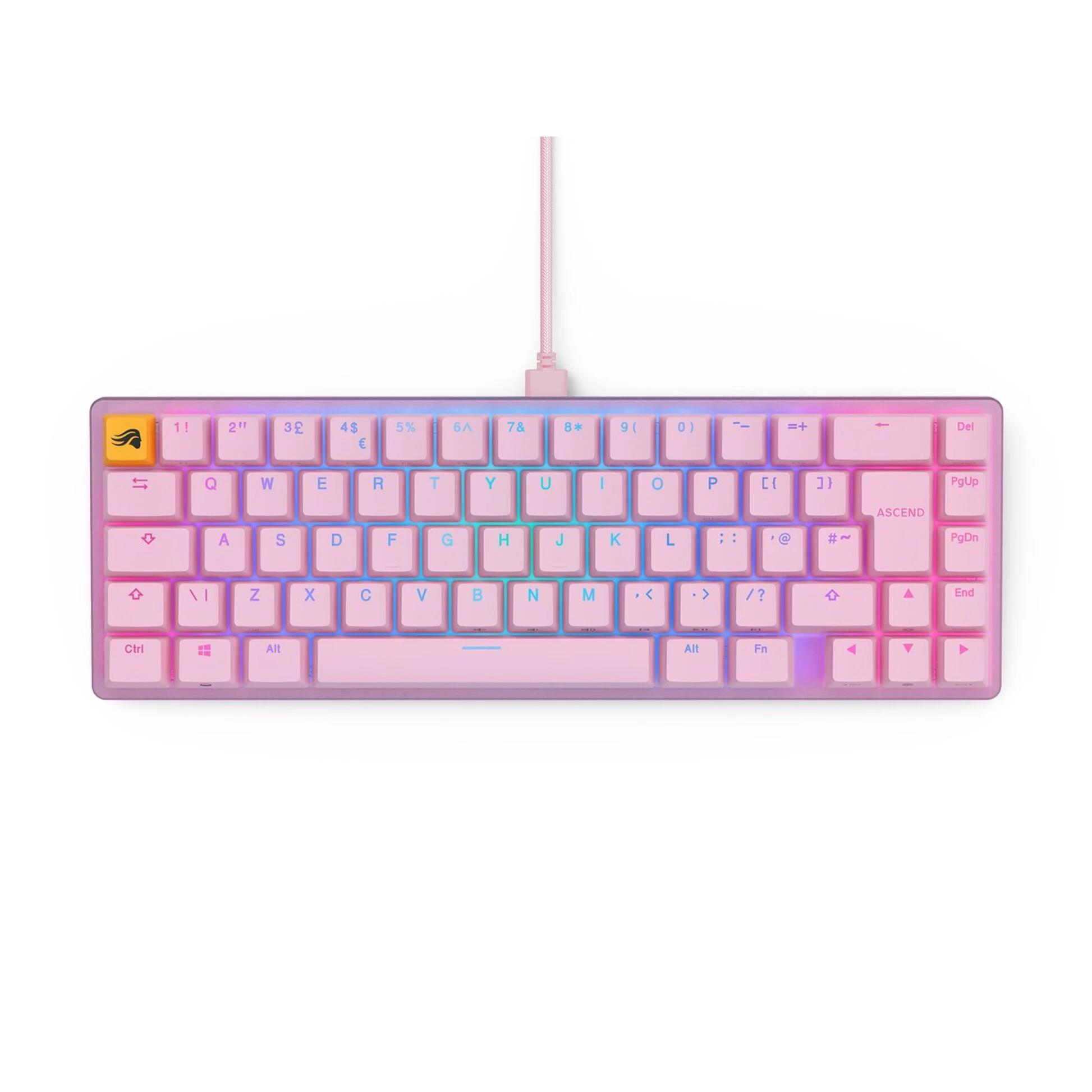 Геймърска механична клавиатура Glorious GMMK 2 Pink Compact- Fox Switches UK-Layout