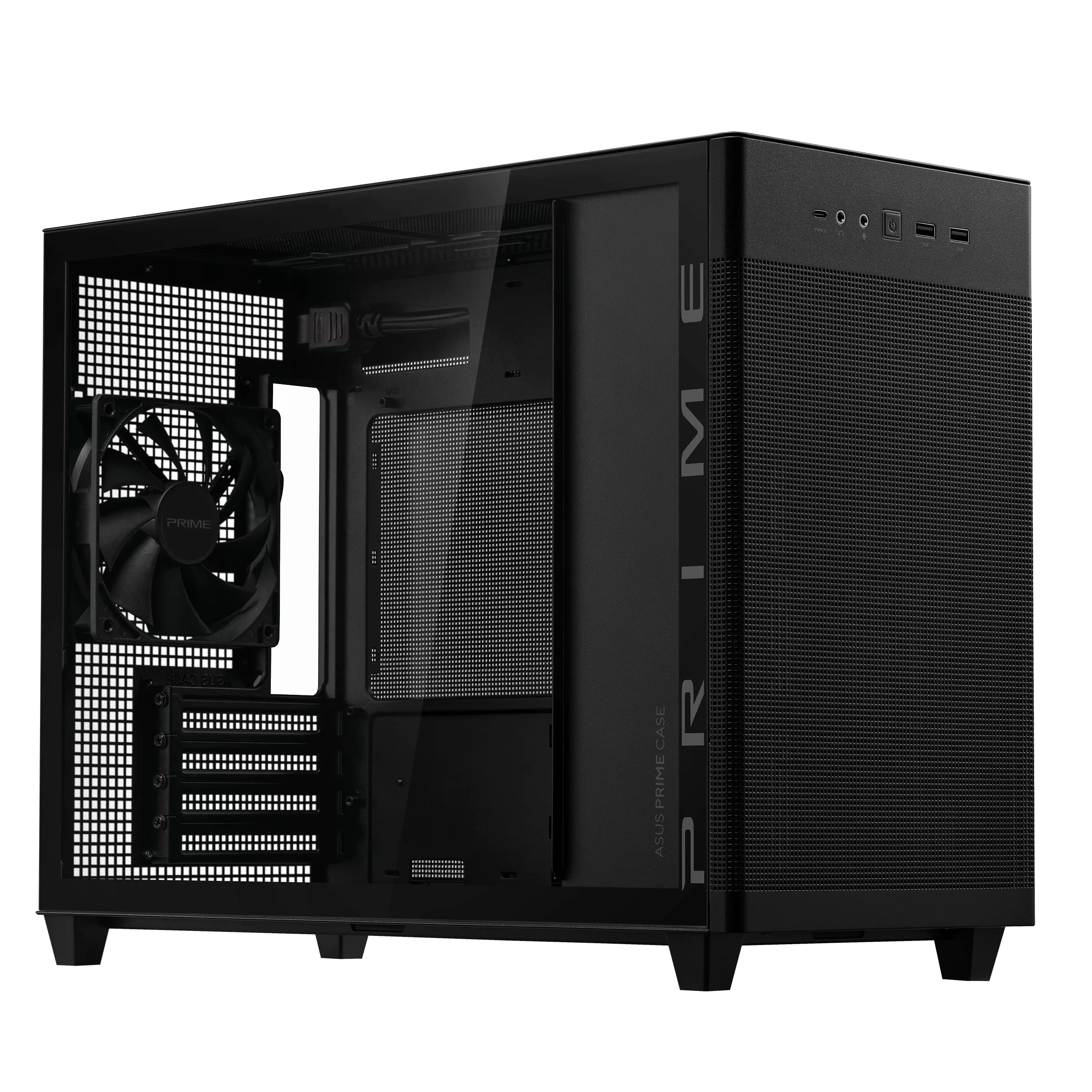 Кутия ASUS PRIME AP201 Tempered Glass, Micro ATX - Black-2