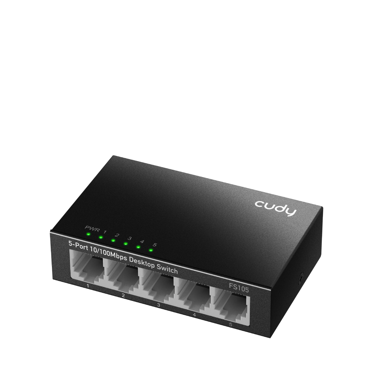 Суич Cudy FS105, 5-портов 10/100 Mbps RJ 45, Метален корпус, Черен-2