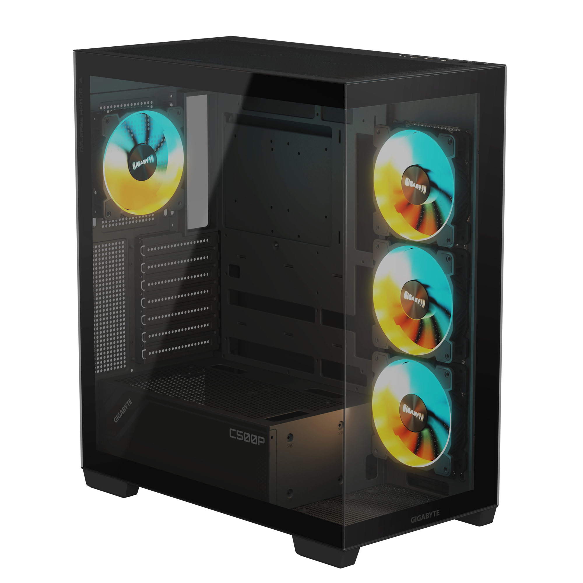 Кутия Gigabyte C500 PANORAMIC Stealth Black - Mid-Tower-2