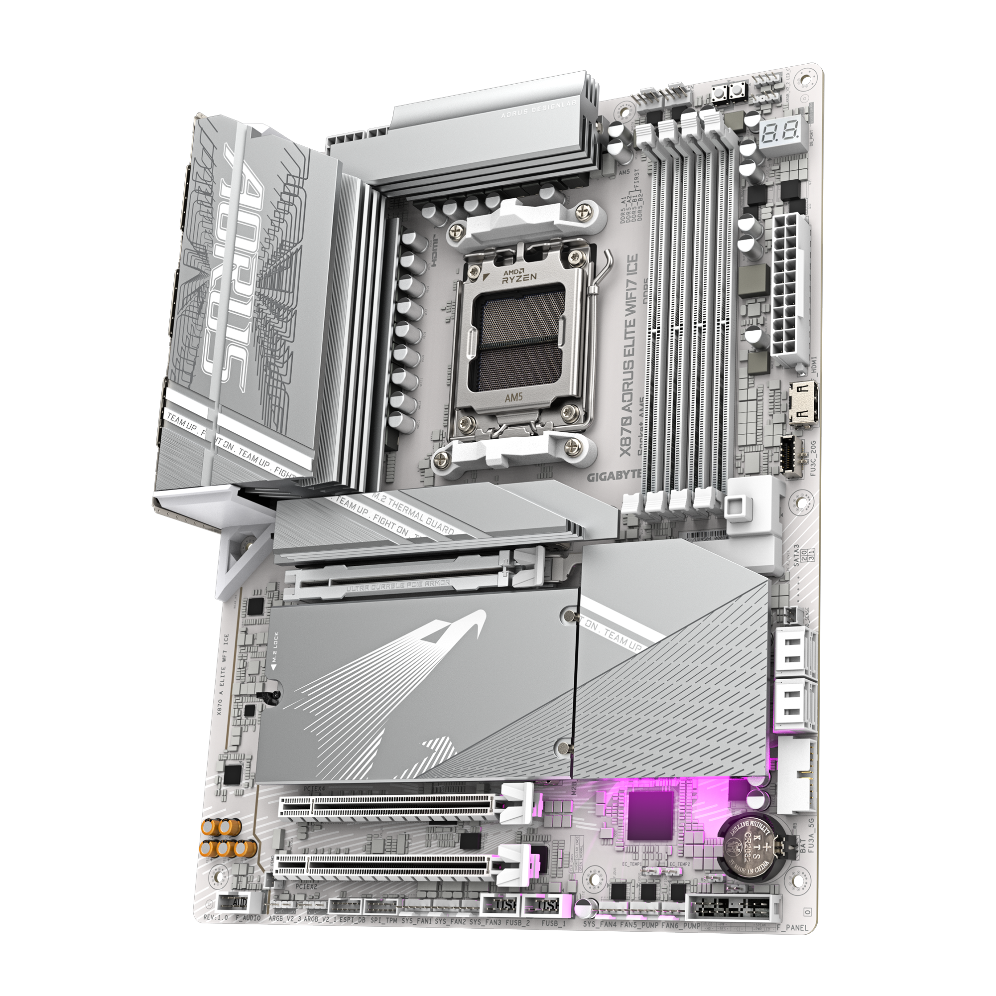 Дънна платка GIGABYTE X870 AORUS ELITE ICE WIFI 7, Socket AM5-3