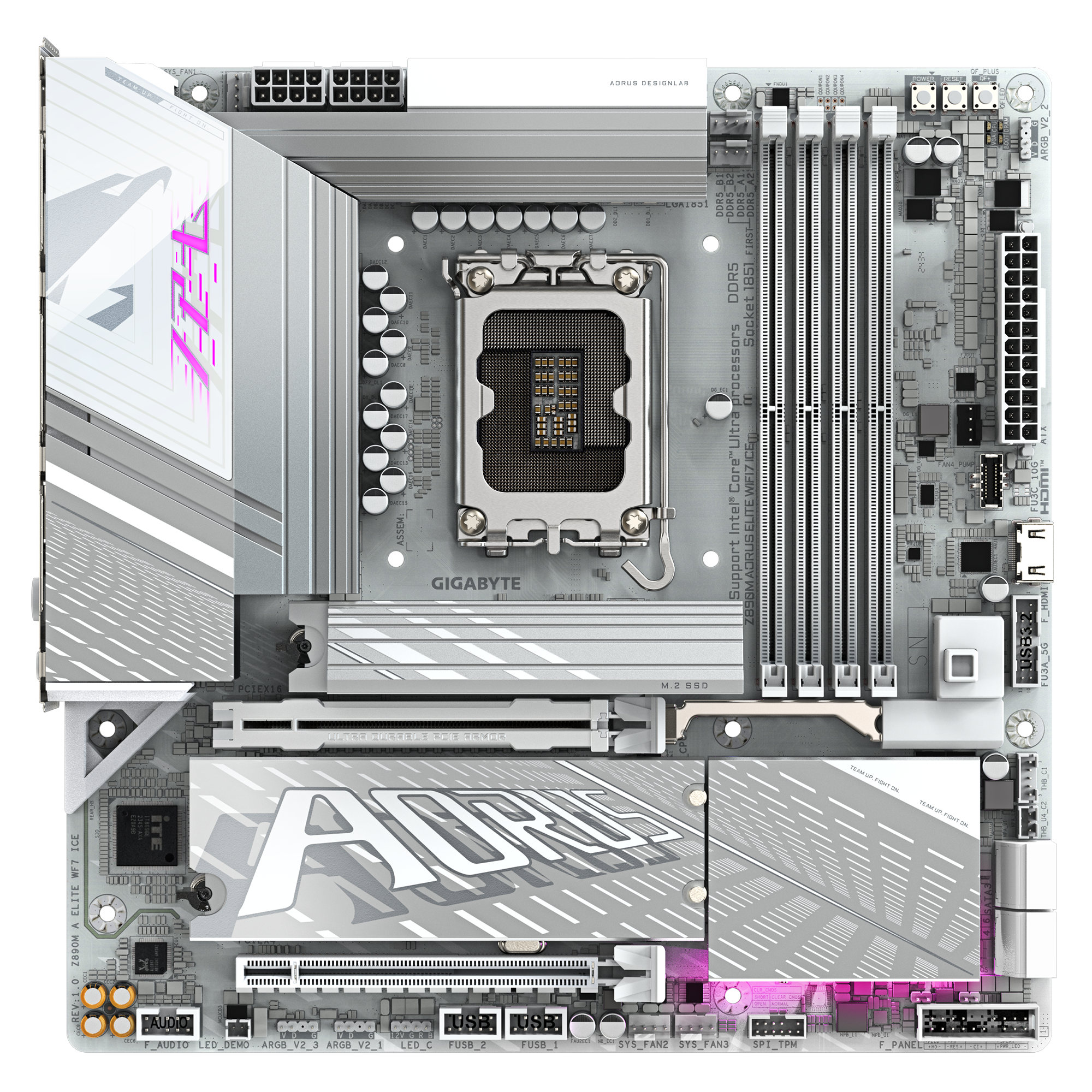 Дънна платка GIGABYTE Z890M AORUS ELITE WIFI 7 ICE, LGA 1851-3