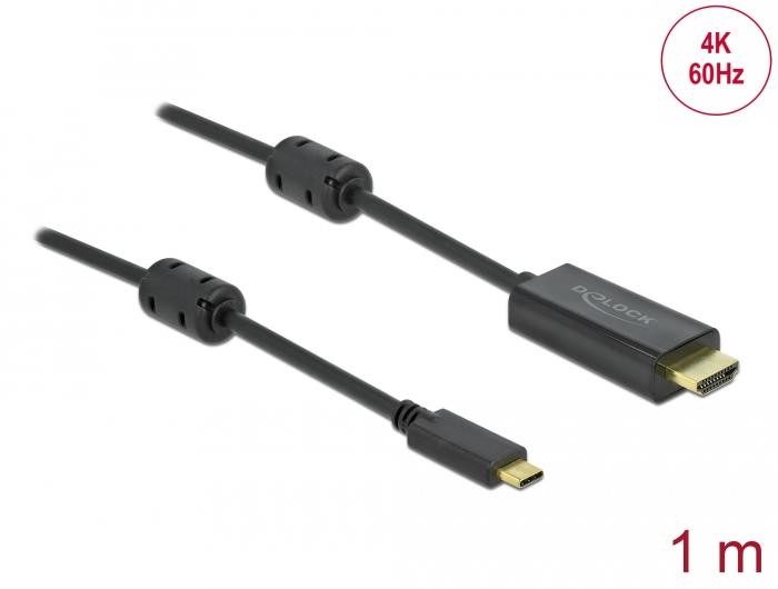 Кабел Delock USB-C - HDMI (DP Alt Mode) 4K 60 Hz, 1 m, Черен-2