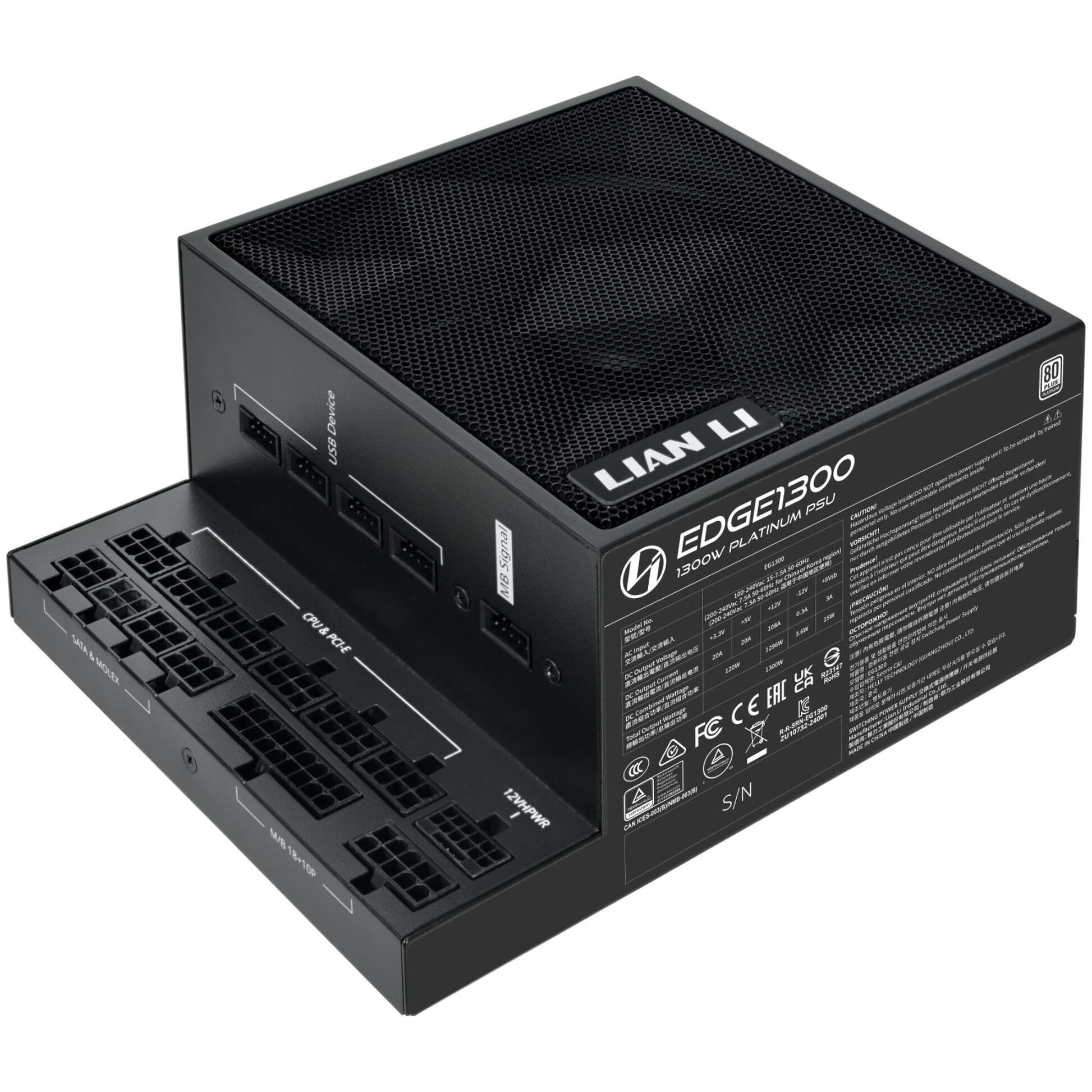 Захранващ блок Lian Li EDGE EG1300 Black 1300W 80+ Platinum PCIe 5.1, ATX 3.1-3