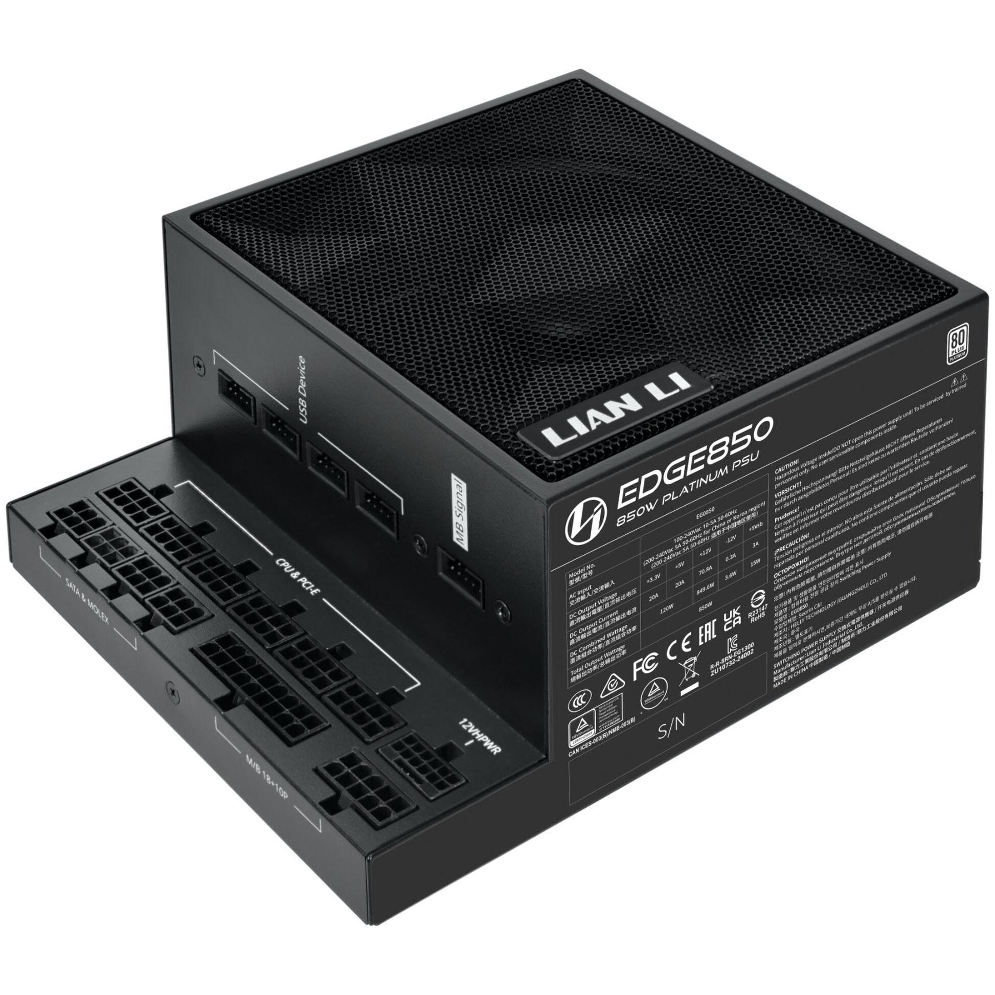 Захранващ блок Lian Li EDGE EG0850 Black 850W 80+ Platinum PCIe 5.1, ATX 3.1-3