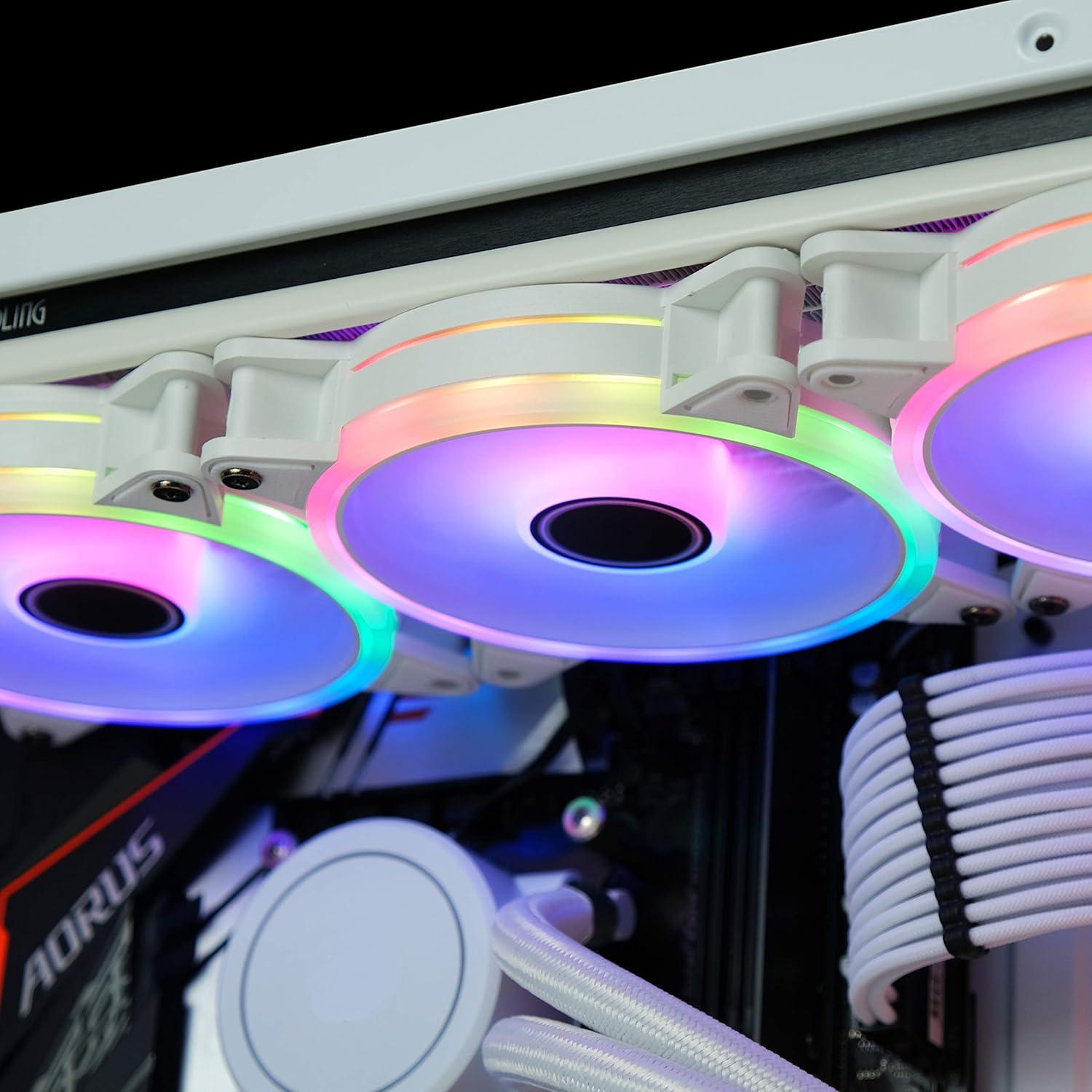 Комплект вентилатори EZDIY-FAB Moonlight White RGB PWM 120mm - 6 Pack-2