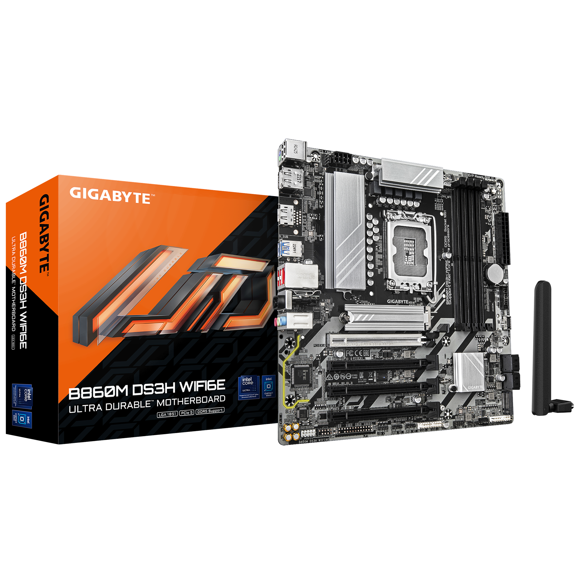 Дънна платка GIGABYTE B860M DS3H WIFI 6E, LGA 1851-4